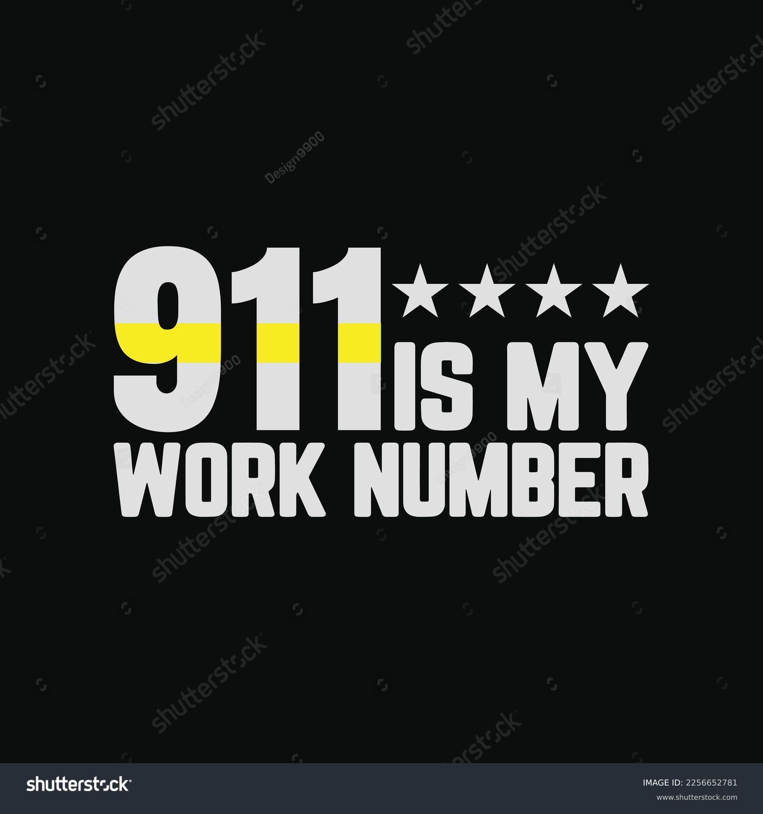 SVG of 911 Is My Work Number Yellow Line Police Dispatcher svg