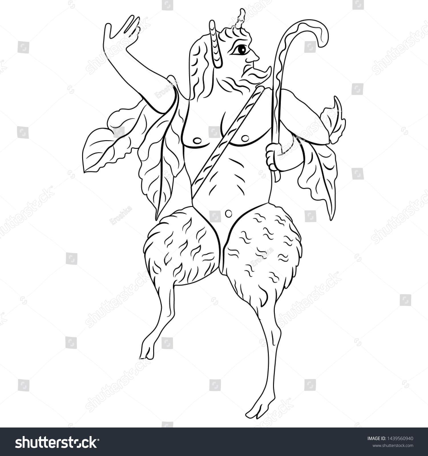 Isolated Vector Illustration Ancient Greek Satyr Stock Vector Royalty