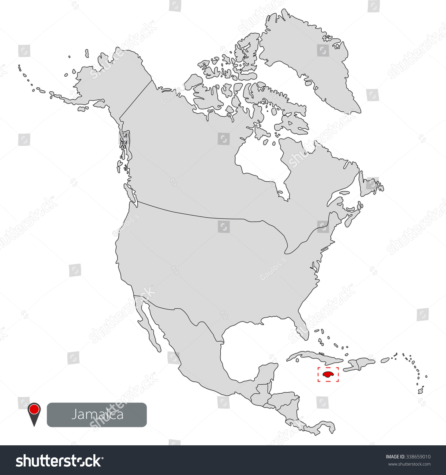 Jamaica On Map Of North America Jamaica Map North America Stock Vector (Royalty Free) 338659010 |  Shutterstock