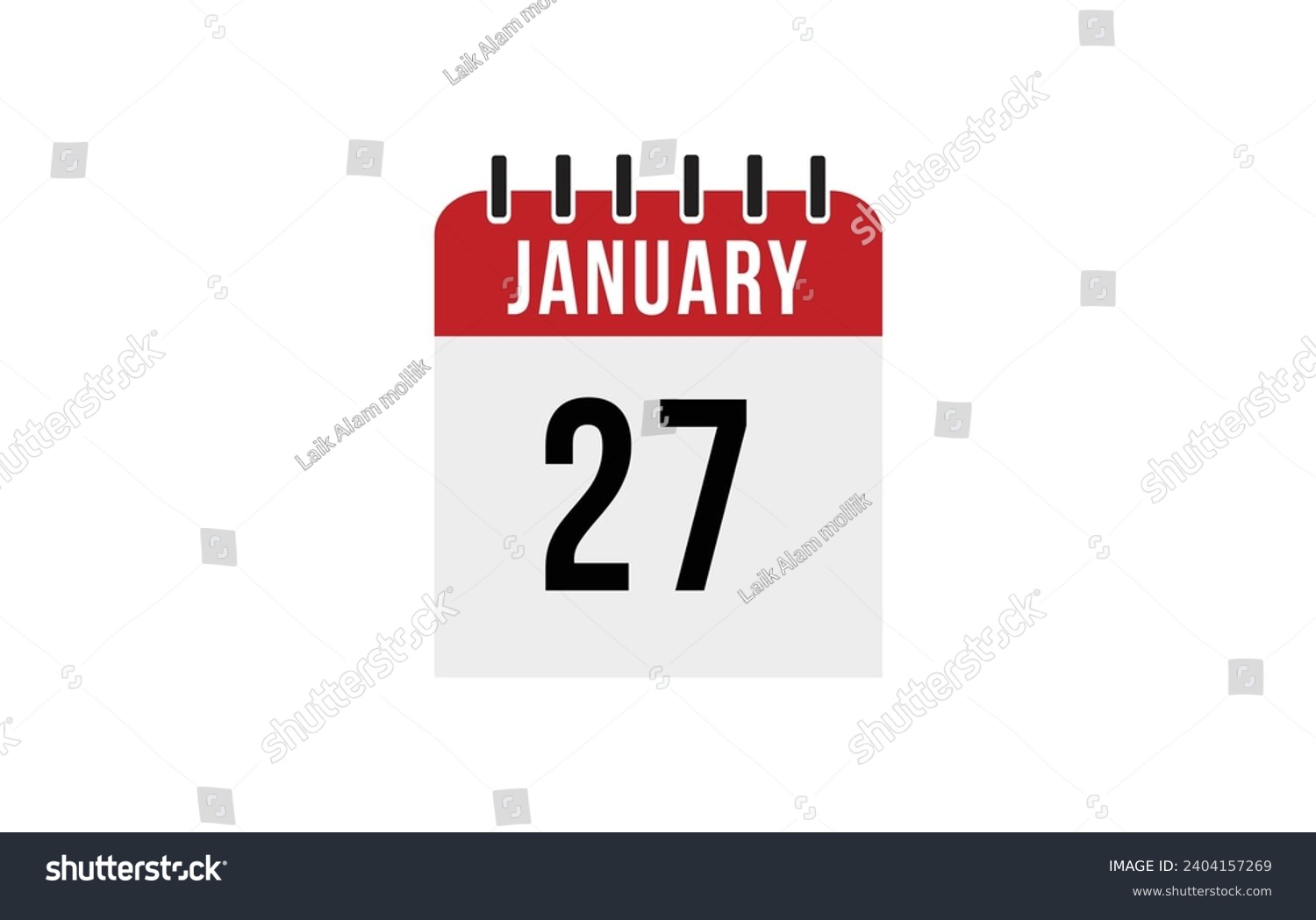 SVG of 27 january calendar vector. Flat vector daily calendar icon. calendar icon vector. svg