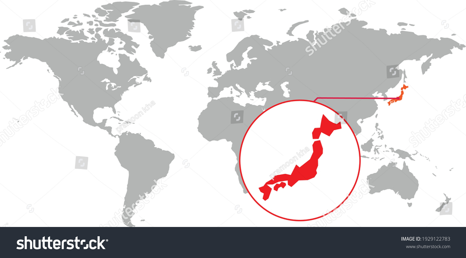 Japan Map Isolated World Map Isolated Stock Vector Royalty Free Stock Vector Japan Map Isolated World Map Isolated On White Background Vector Illustration 1929122783
