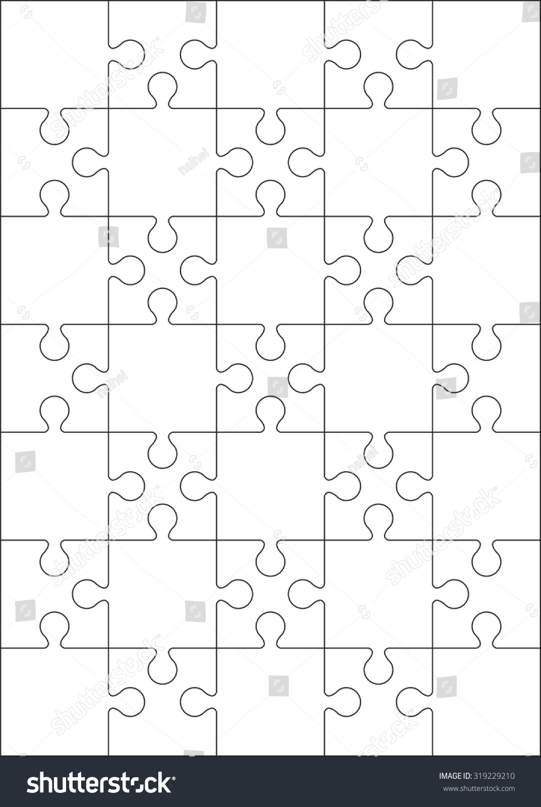 35 Jigsaw Puzzle Blank Template Cutting Stock Vector (Royalty Free ...