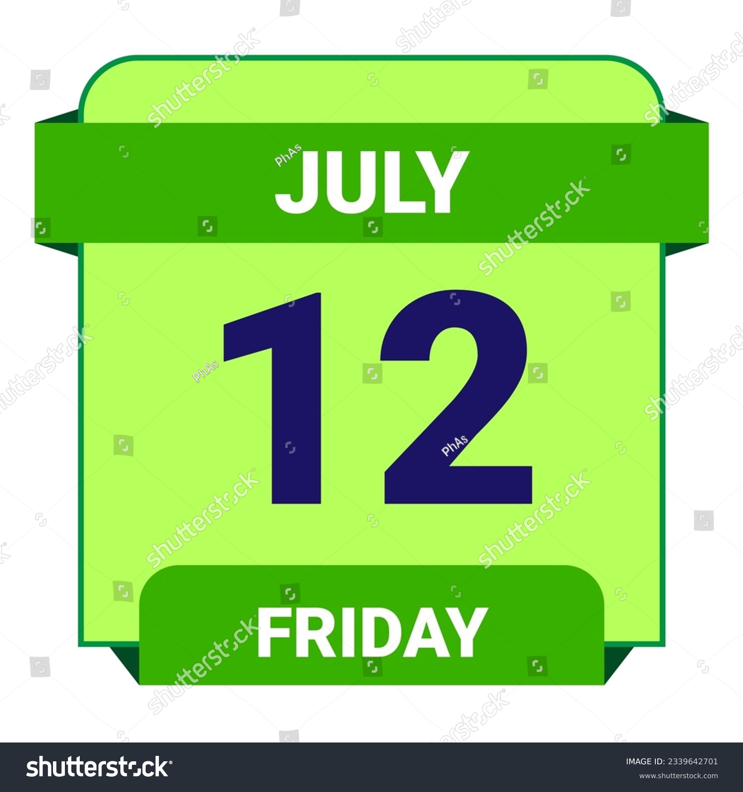 SVG of 12 July, Friday. Date template. Useful design for calendar or event promotion. Vector illustration EPS 10 File. Isolated on white background.  svg