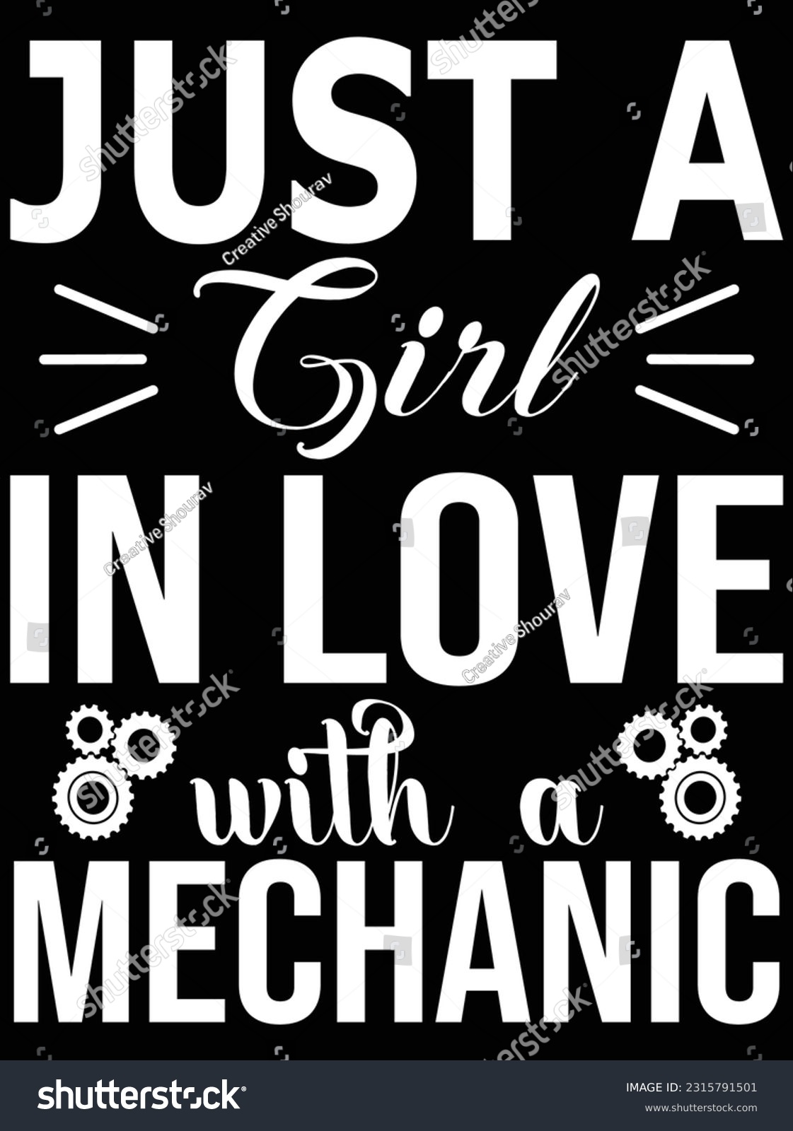 SVG of 
Just a girl in love with a mechanic vector art design, eps file. design file for t-shirt. SVG, EPS cuttable design file svg