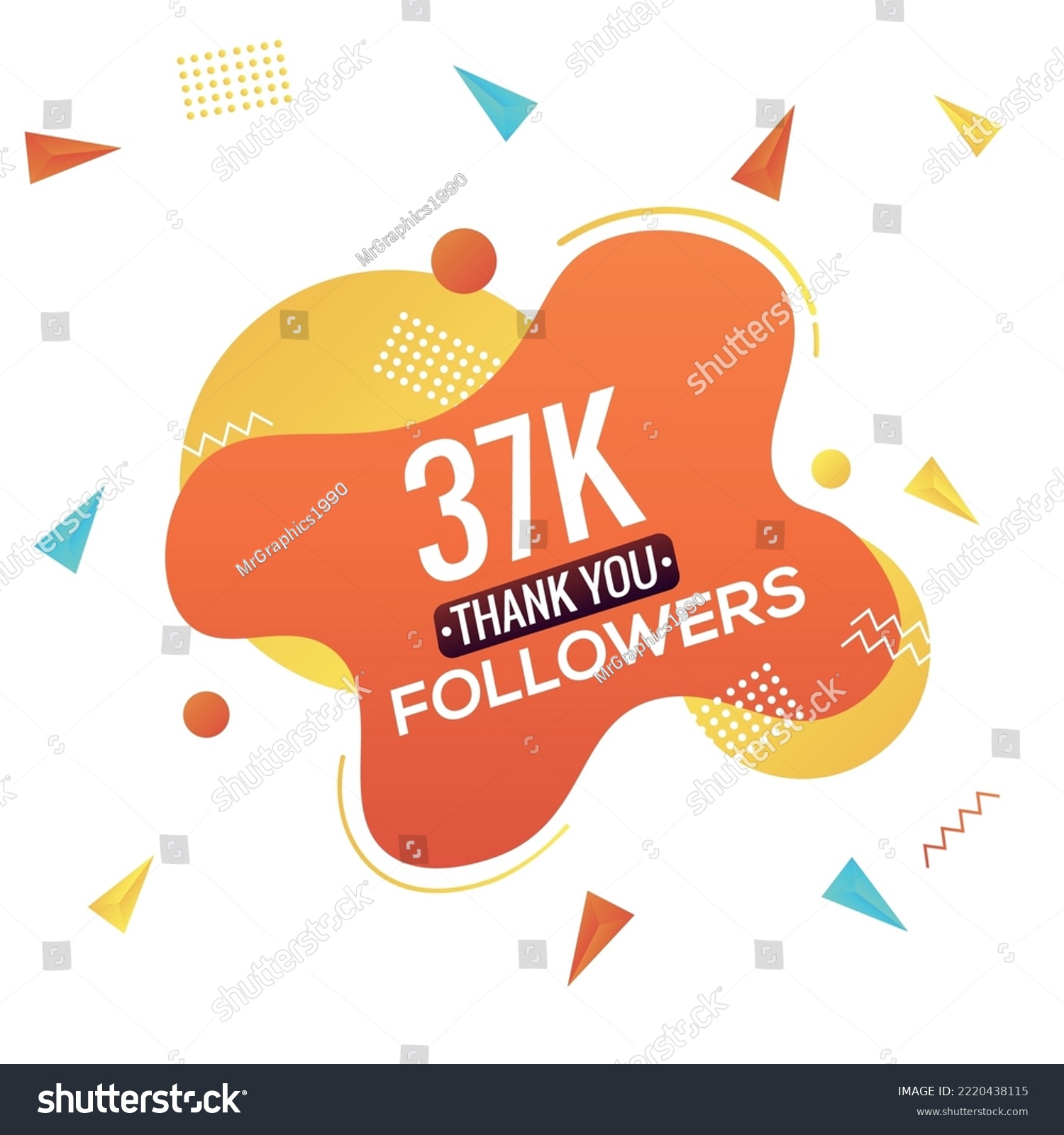 SVG of 37k followers, social sites post, greeting card vector illustration. 37000 Followers Social Media Online Illustration Label Vector
 svg