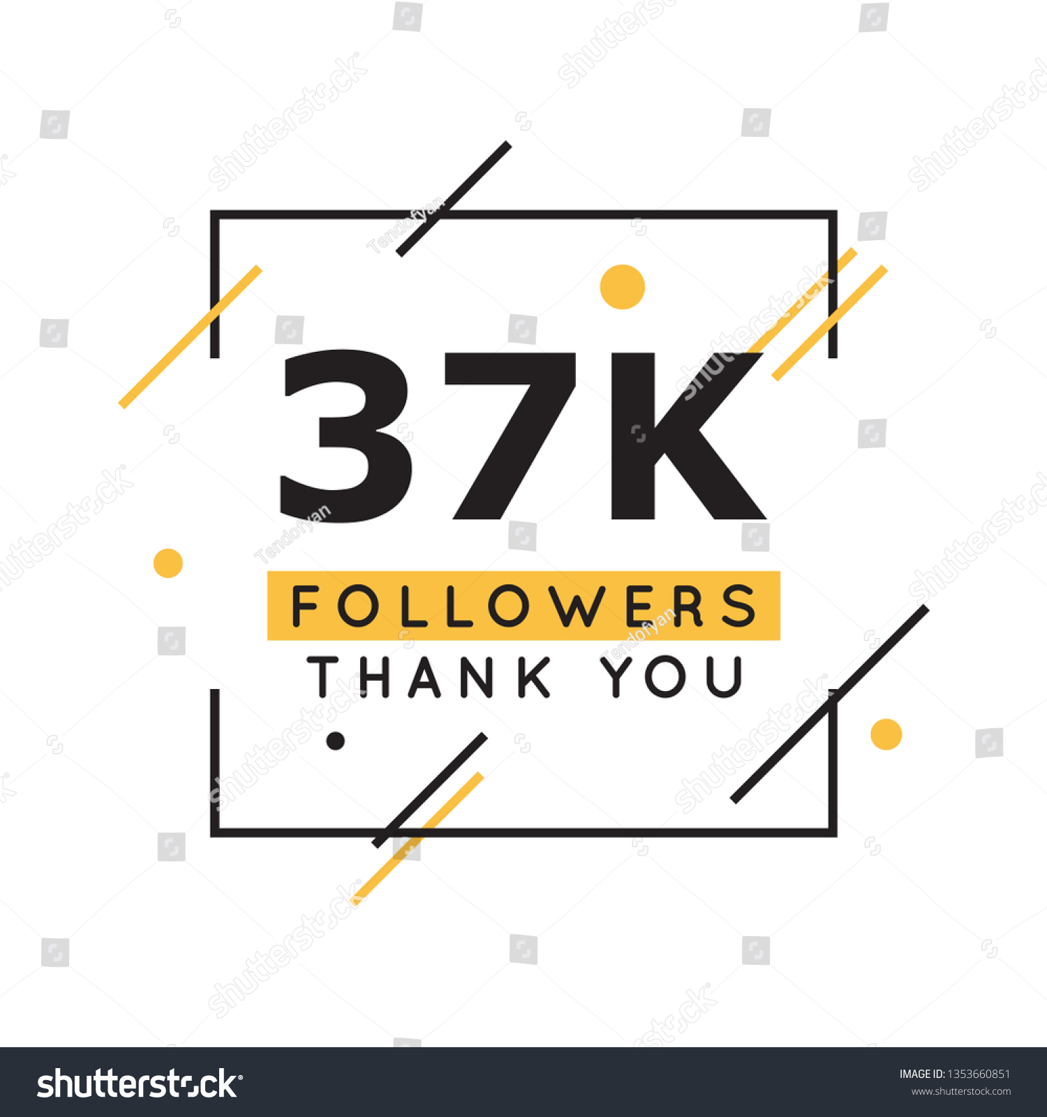 SVG of 37k followers thank you design template svg
