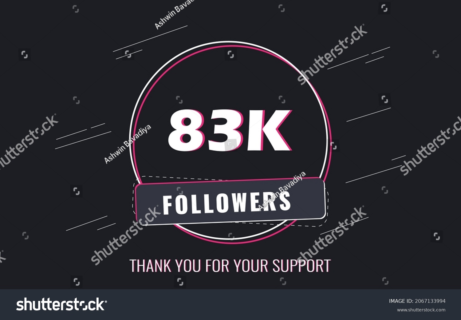 83k Followers Thank You Followers Banner Stock Vector Royalty Free