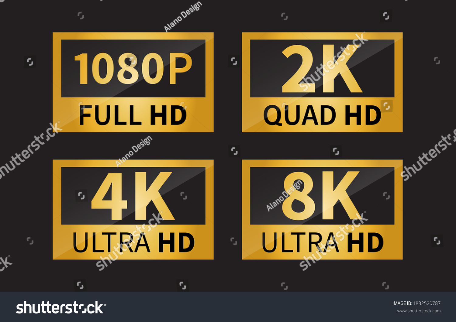 8k Ultra Hd Icon 4k Ultra Stock Vector Royalty Free