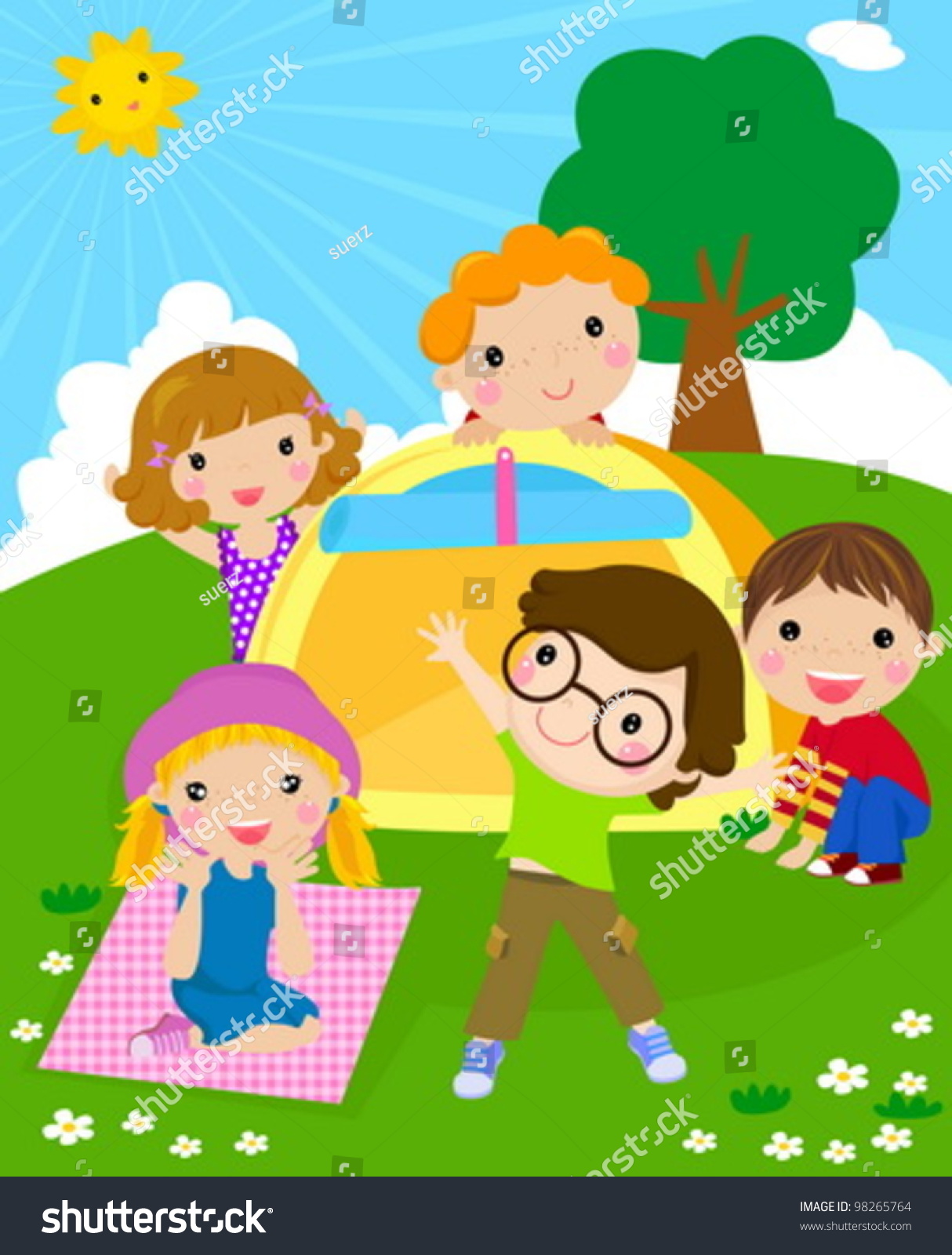 Kids Tent Stock Vector (Royalty Free) 98265764 | Shutterstock