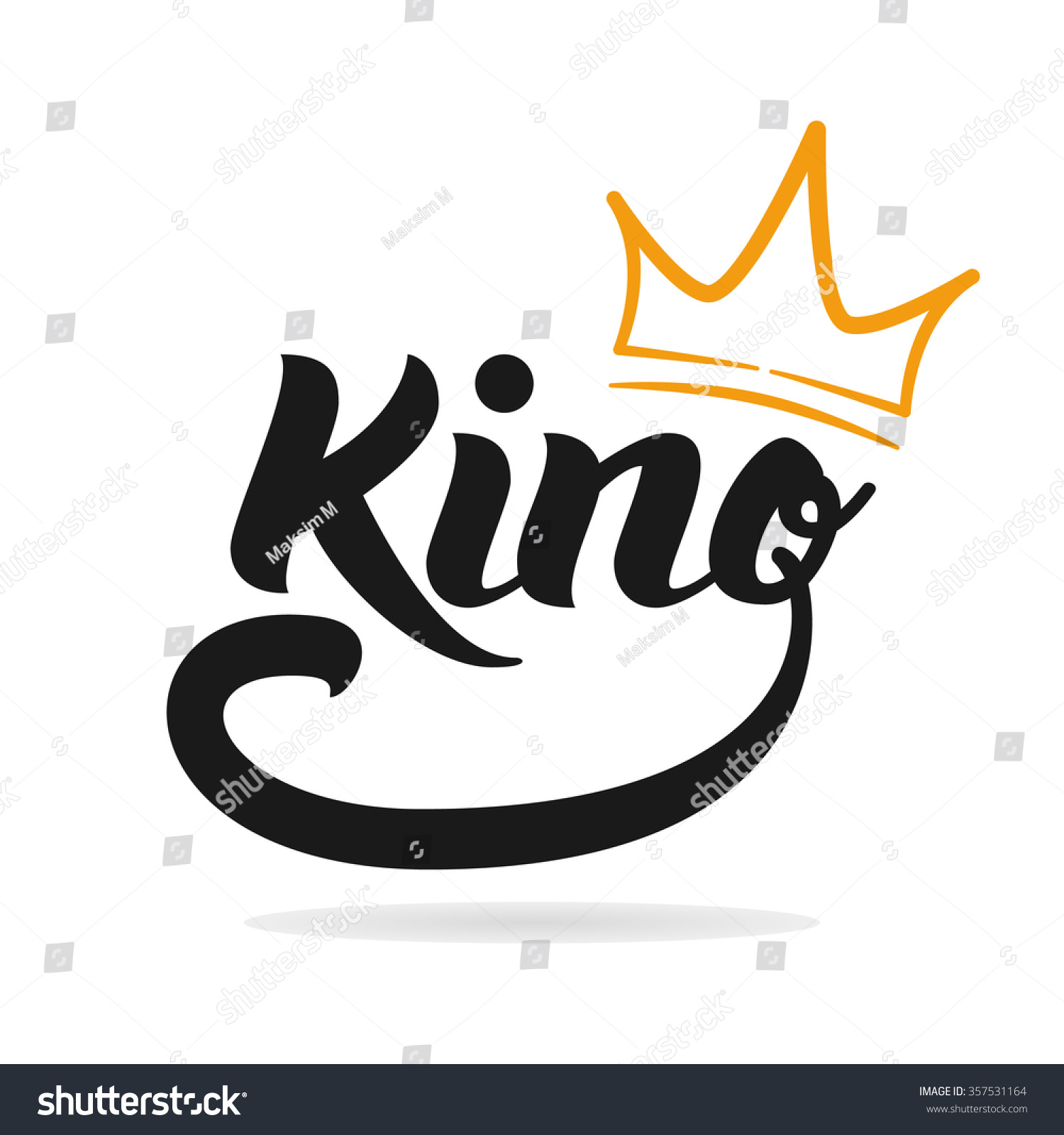 King Logo Template Hand Lettering Tshirt Stock Vector 357531164 ...