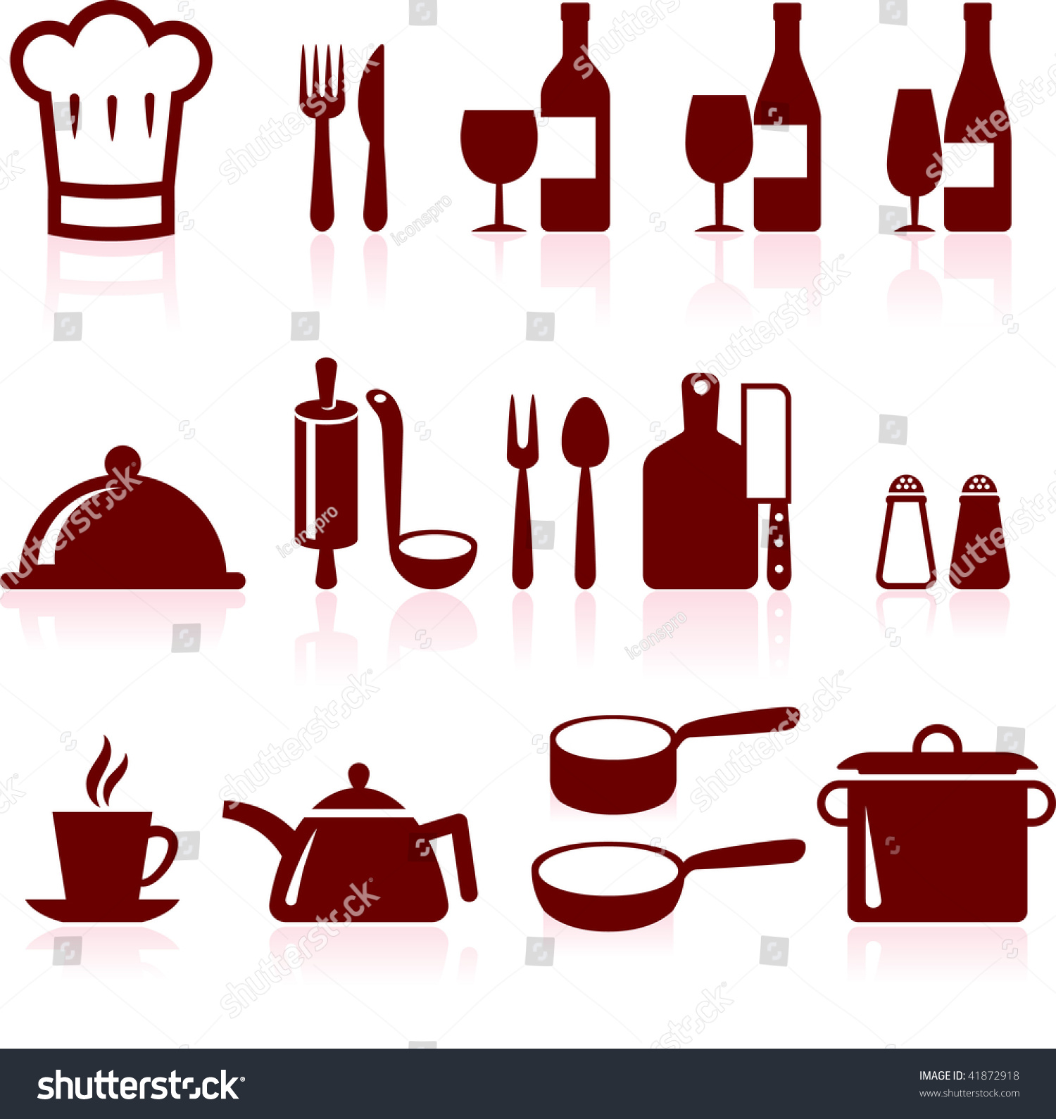 Kitchen Supplies Cooking Design Elements Stock Vector 41872918