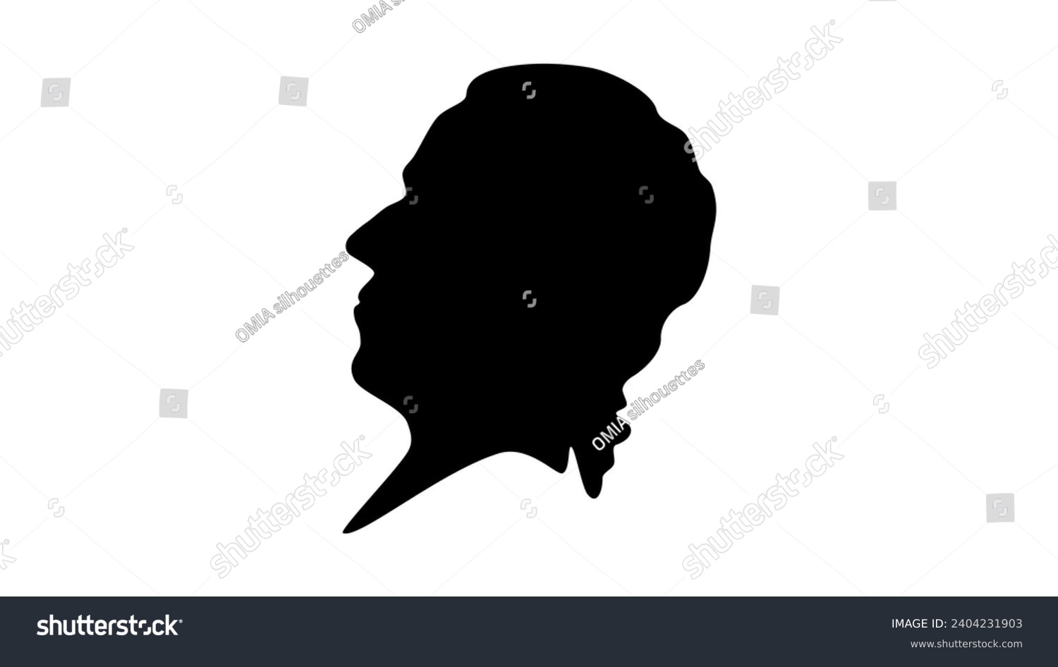 SVG of  Laurence Sterne, black isolated silhouette svg
