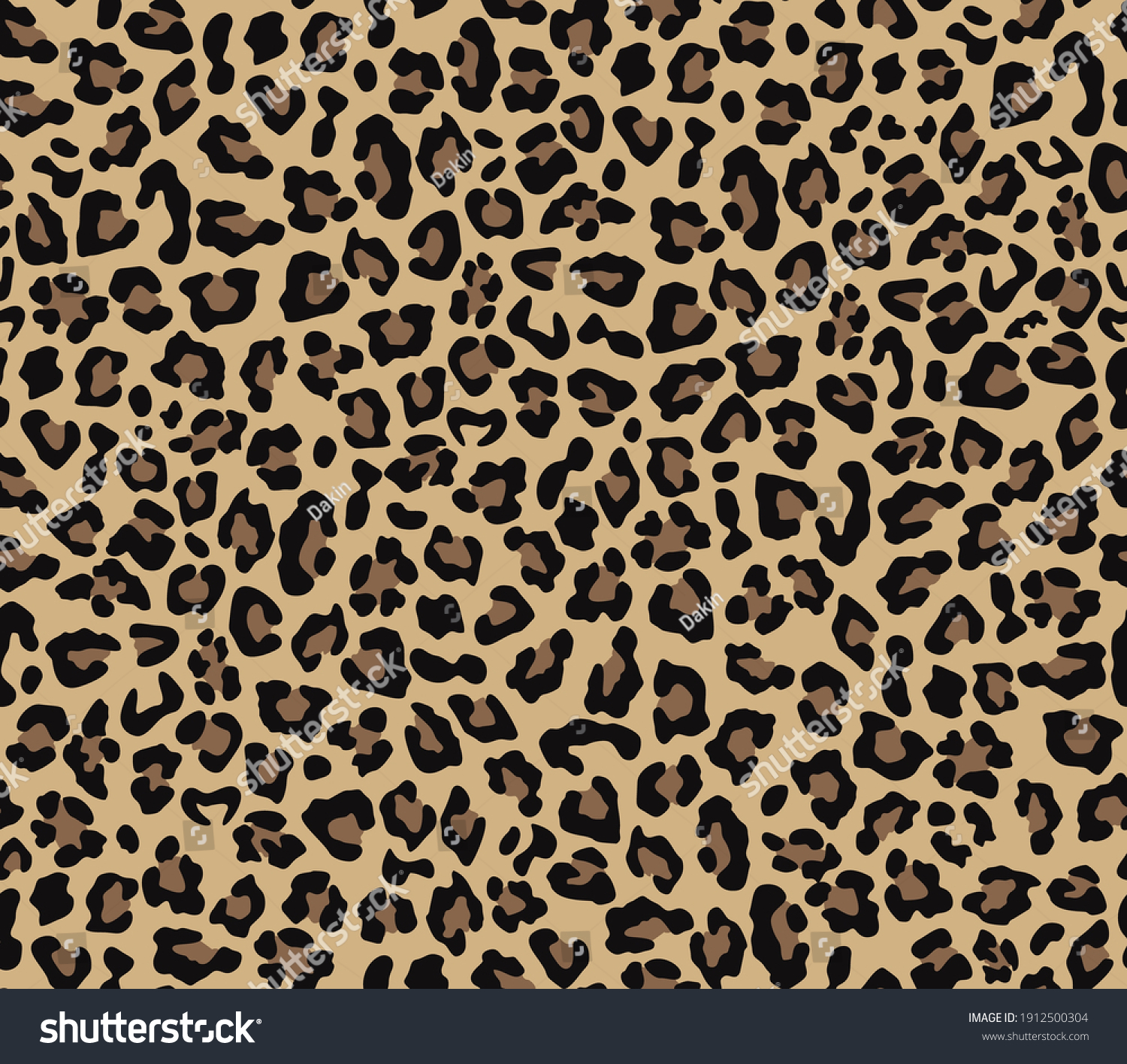 Leopard Vector Pattern Seamless Yellow Background Stock Vector (Royalty ...