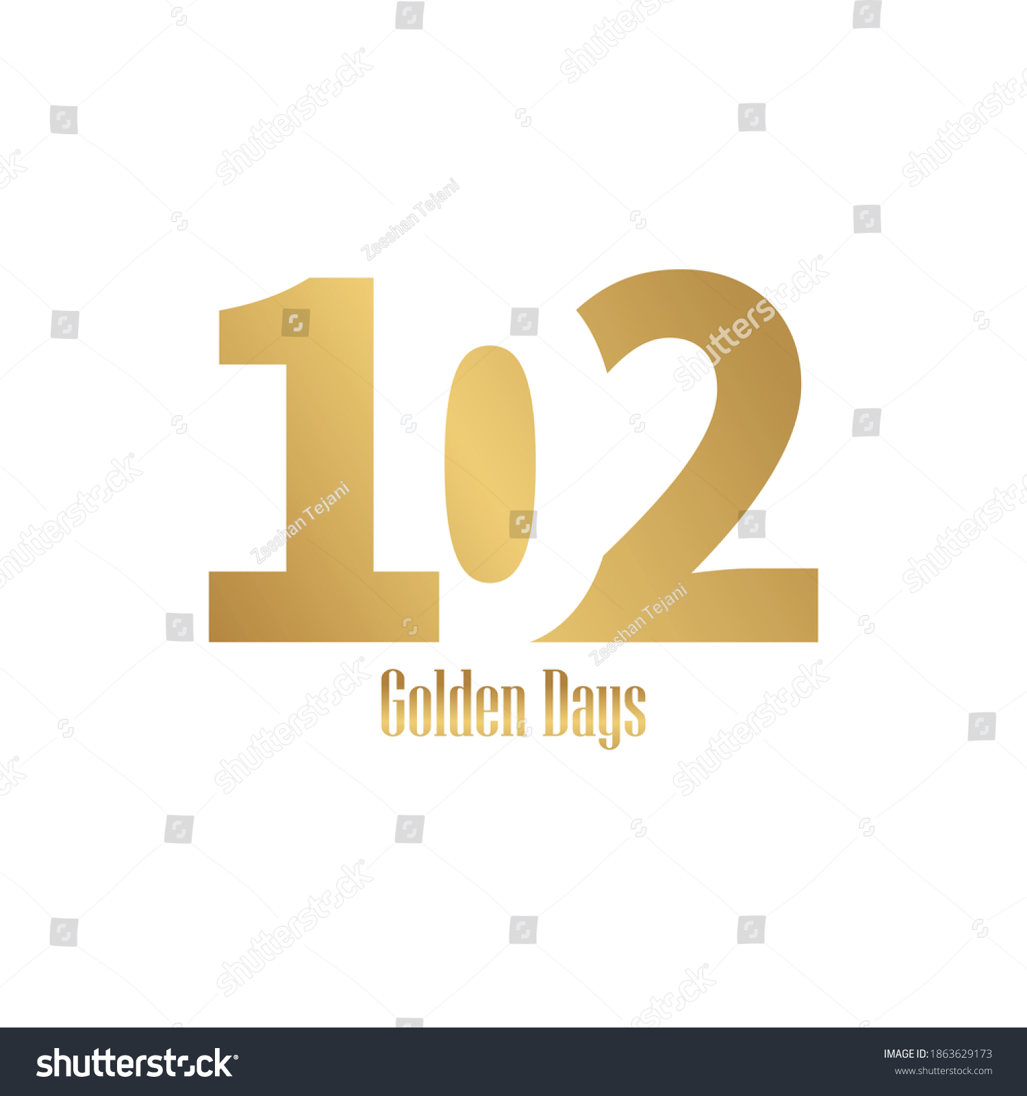 SVG of 102 lettertype vector logo design, 102 golden days svg