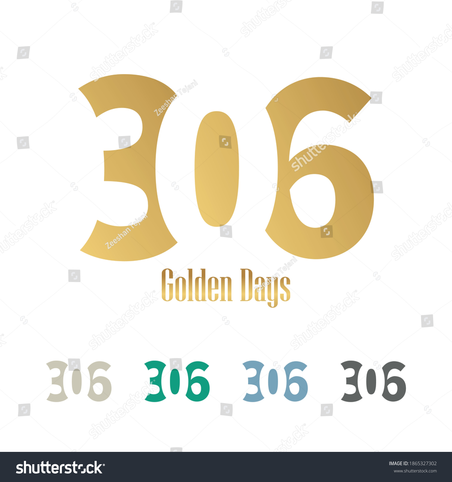 SVG of 306 lettertype vector logo design, 306 golden days svg
