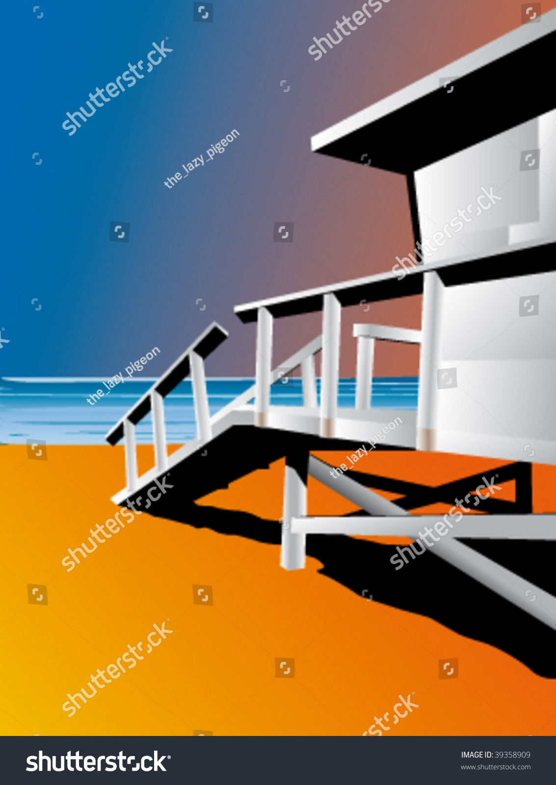 SVG of  Lifeguard stand on the beach, vector illustration svg