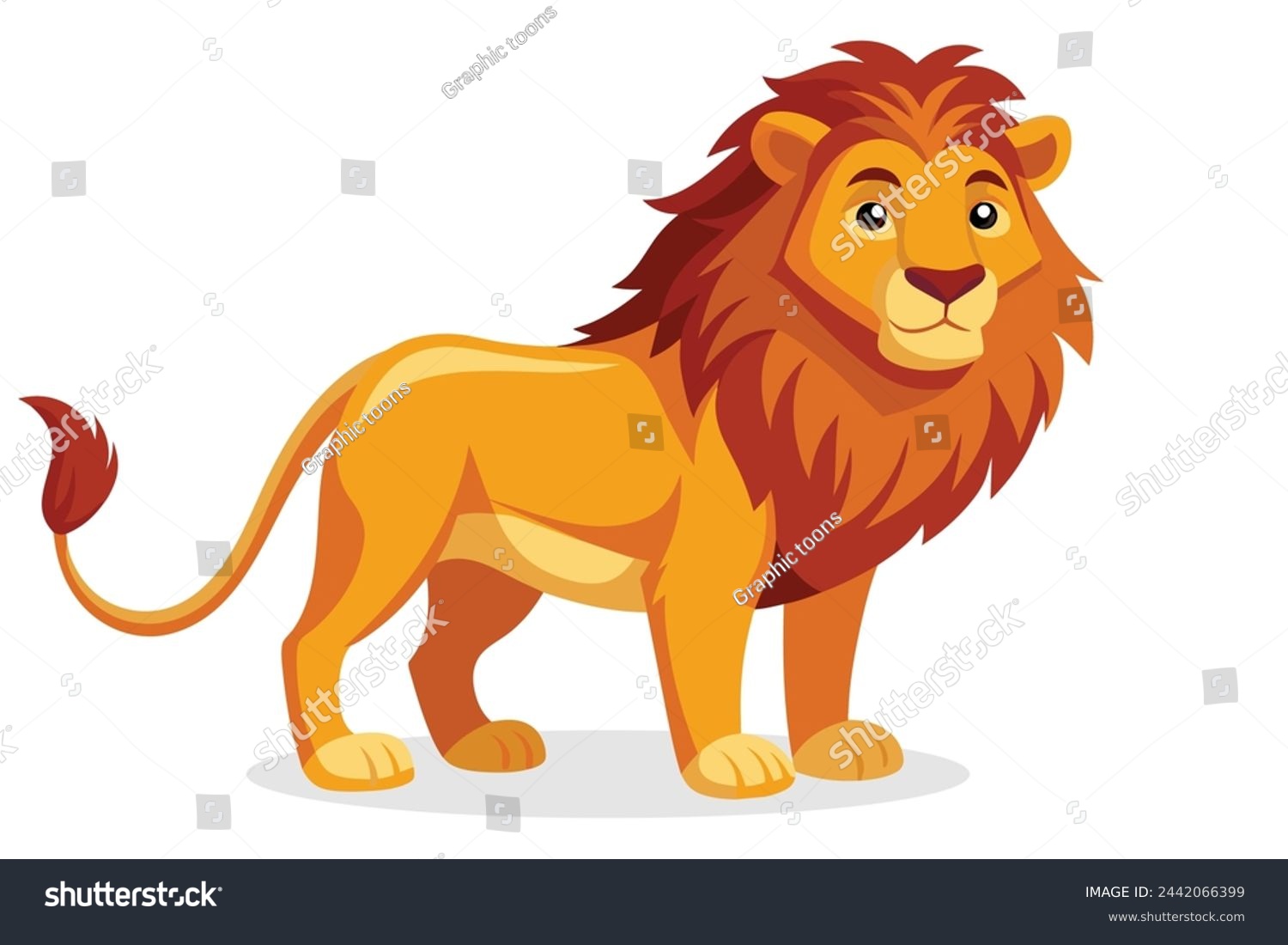 SVG of 
Lion animal flat vector illustration on white background svg