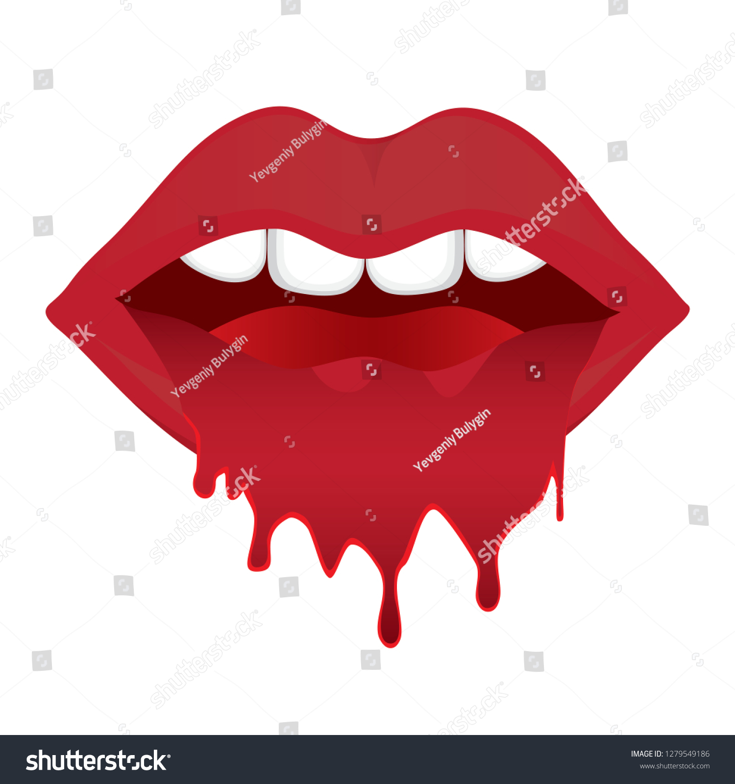 Lips Mucus On White Background Stock Vector (Royalty Free) 1279549186