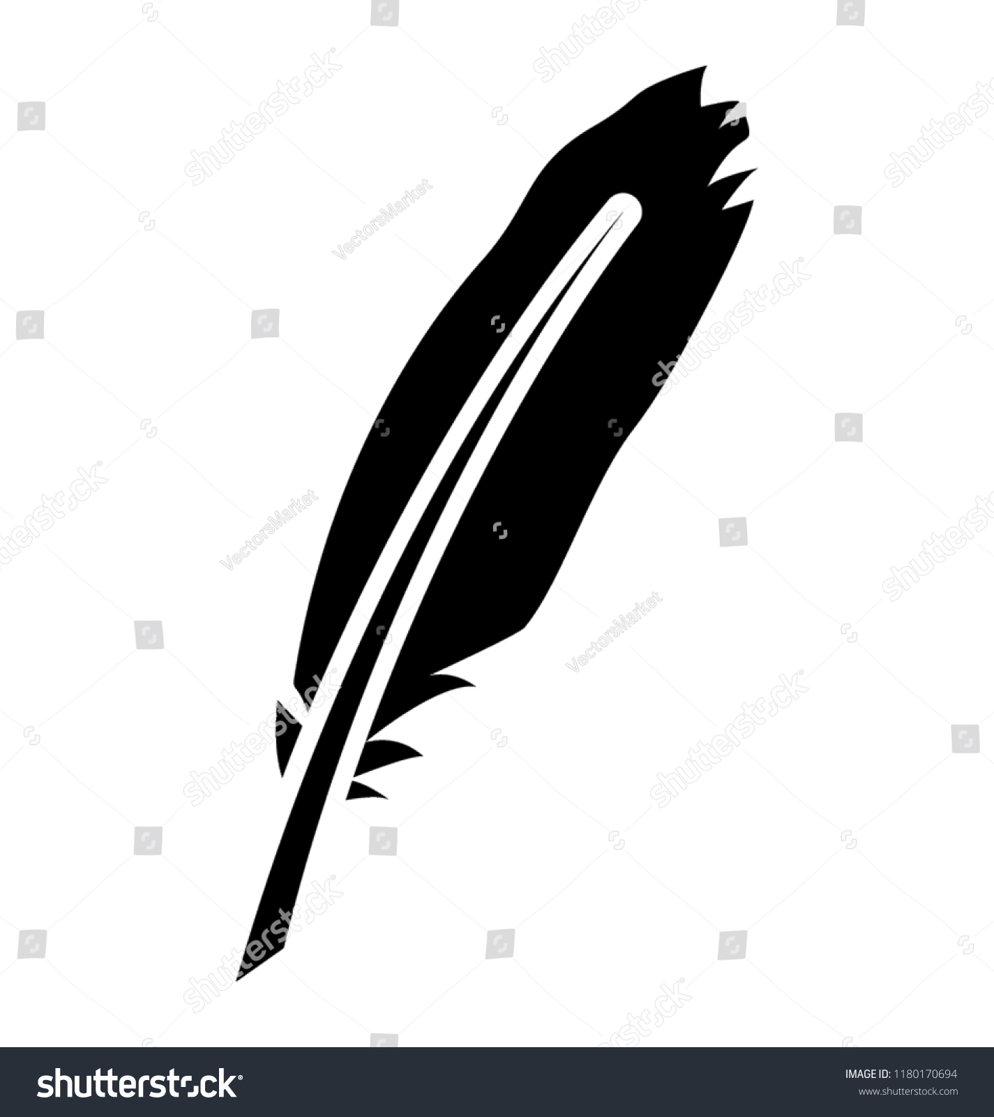 Little Feather Depicting Quill Feather Stock Vector (Royalty Free ...