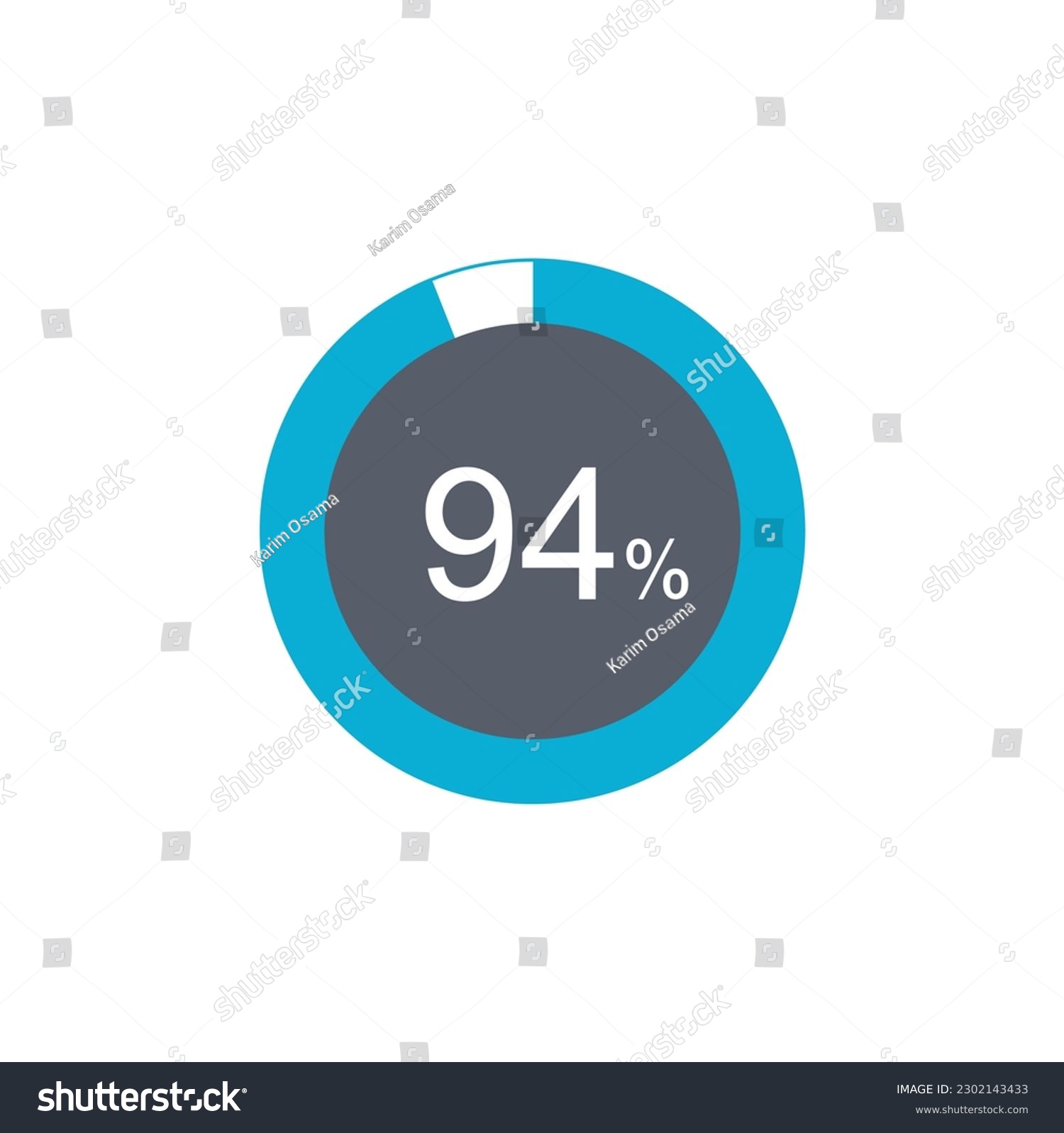 SVG of 94% Loading. 94% circle diagrams Infographics vector, 94 Percentage ready to use for web design. svg