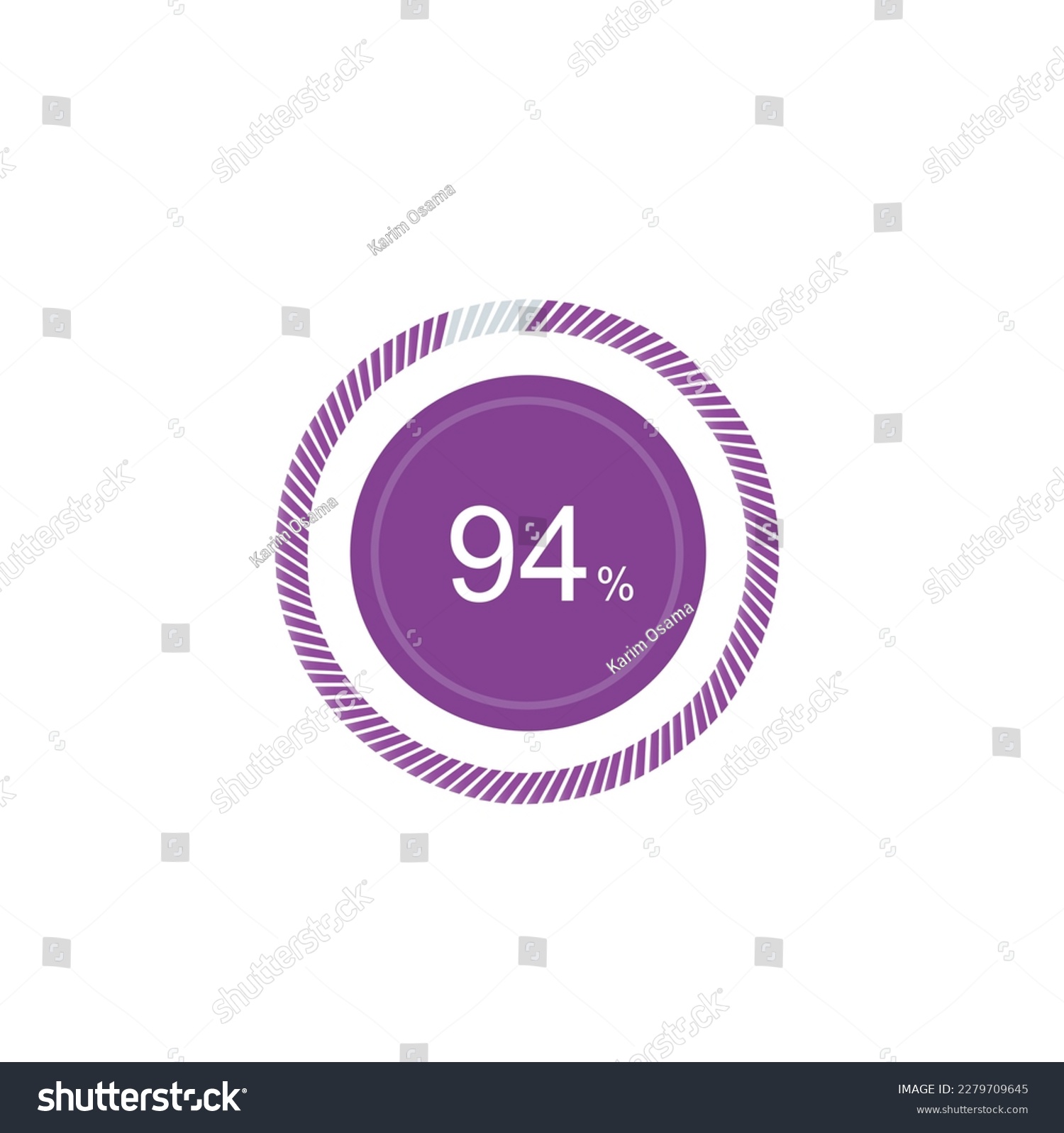 SVG of 94% loading, icon pie purple chart 94 percent. svg