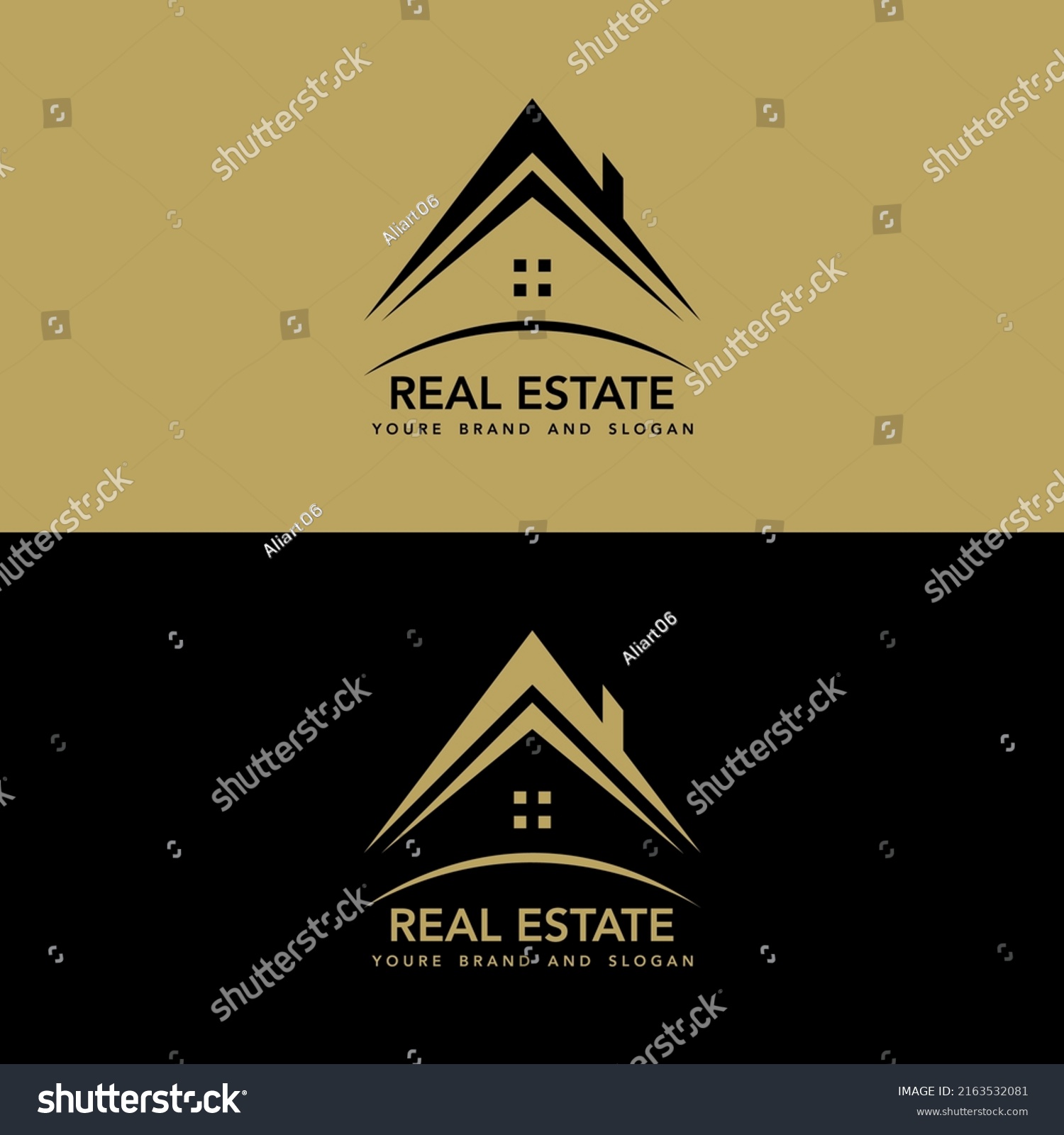 Lodging Logo Black Gold Stock Vector (Royalty Free) 2163532081 ...