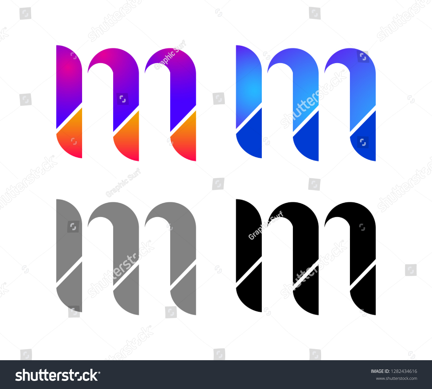 M Logo Letter High Resolution Easy Stock Vector Royalty Free 1282434616
