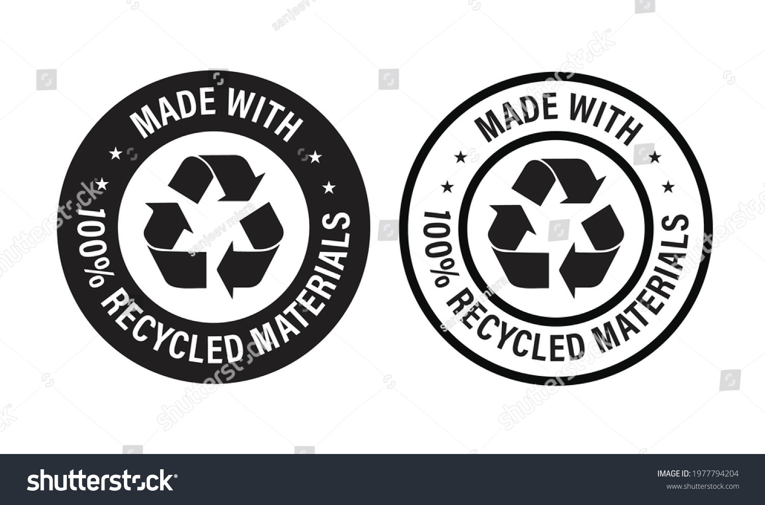 SVG of 'made with 100% recycled materials' vector icon svg