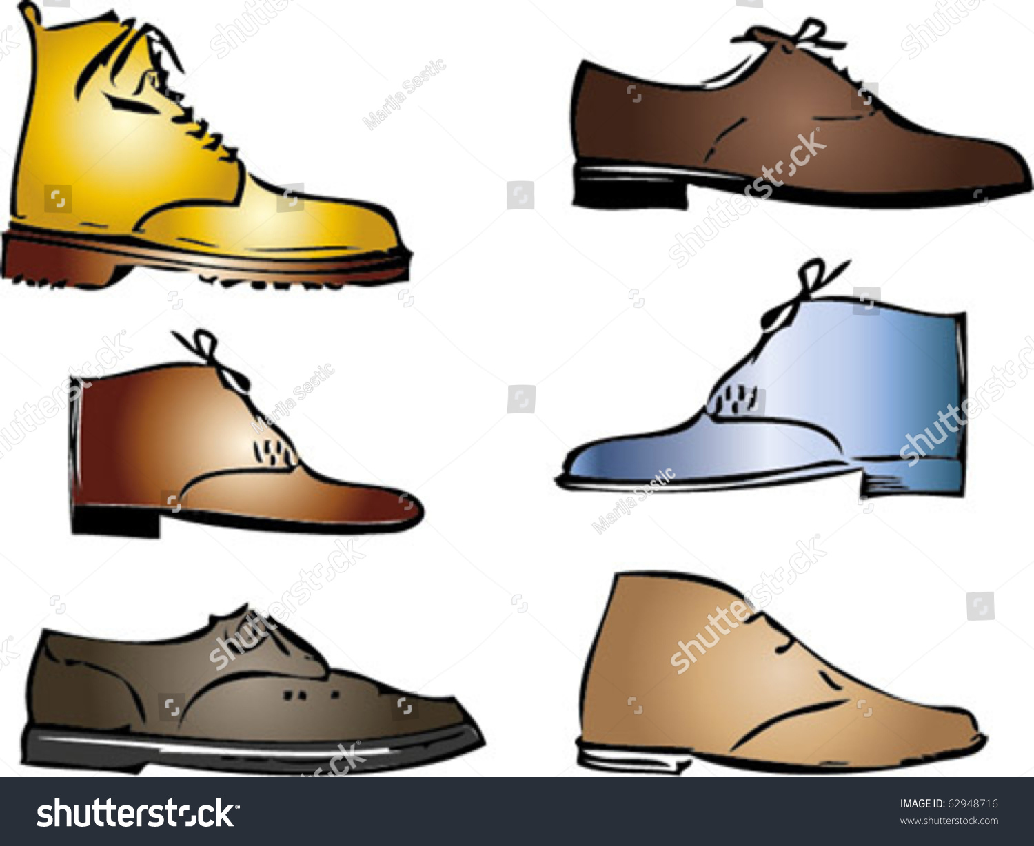 Man Shoes Stock Vector Illustration 62948716 : Shutterstock
