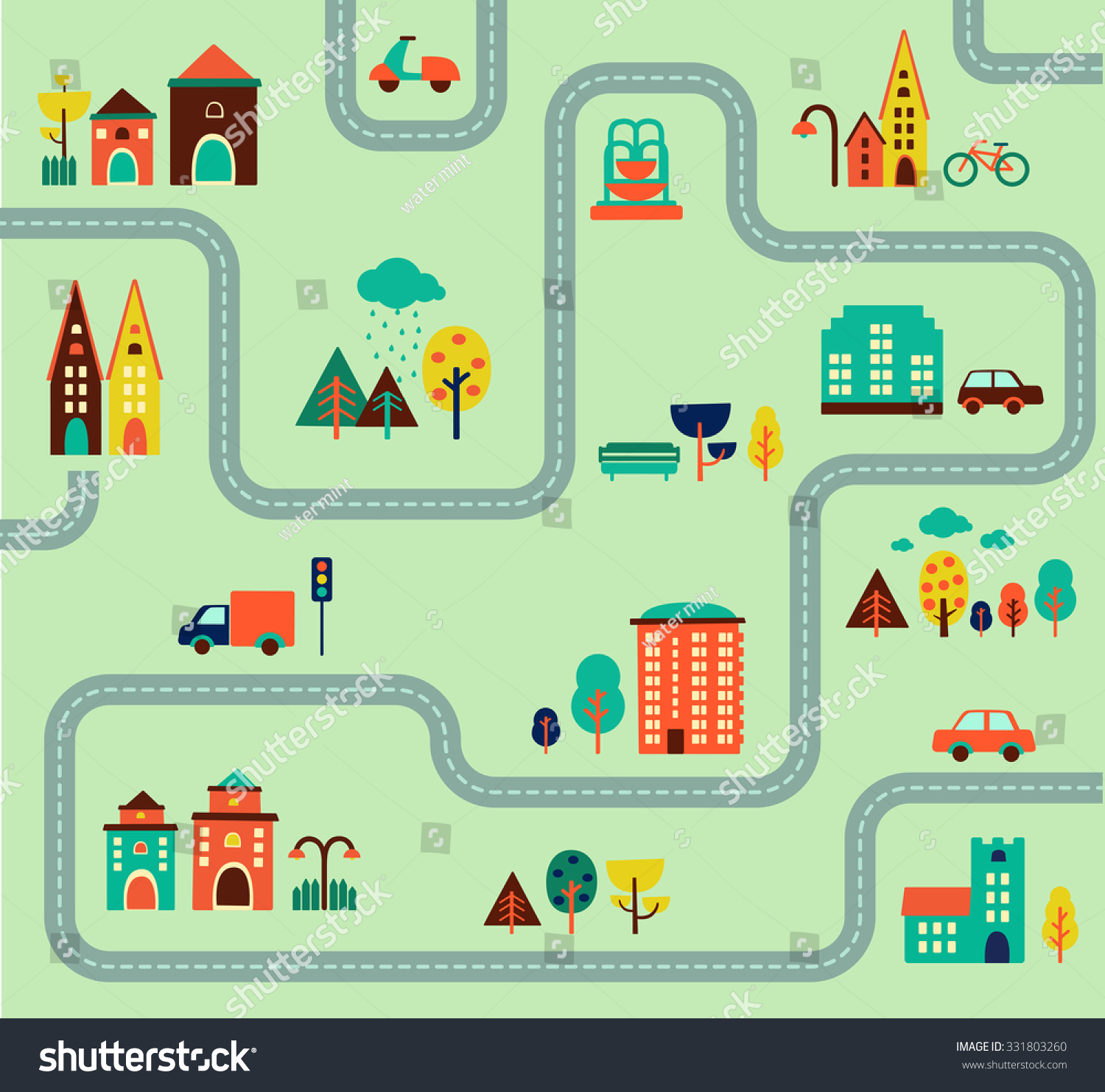 Map City Illustration Elements Infographic Icon Stock Vector 331803260 ...