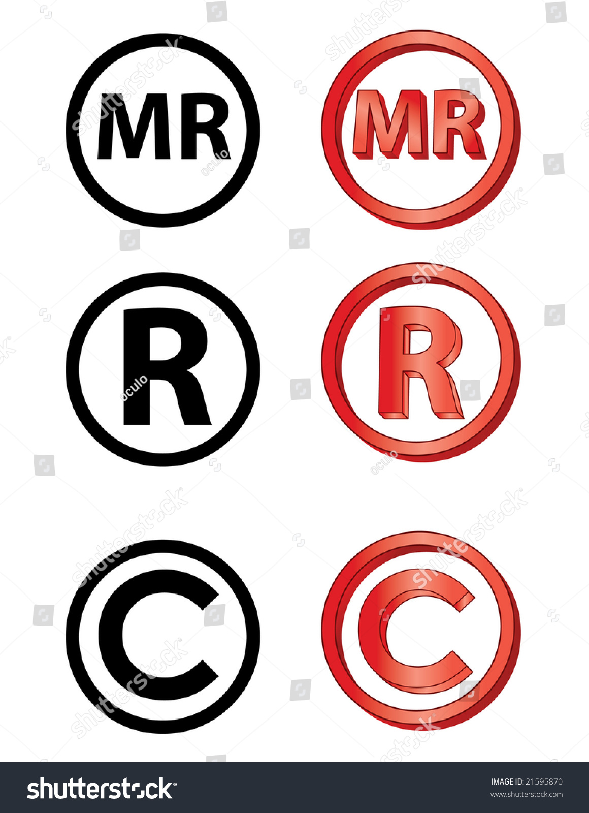 Marca Registrada Spanish Registred Copyright Icons Stock Vector Royalty Free