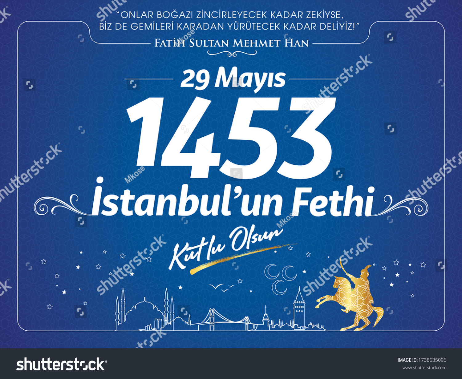 29 1453 Istanbulun Fethi Kutlu Olsun Stock Vector (Royalty Free ...