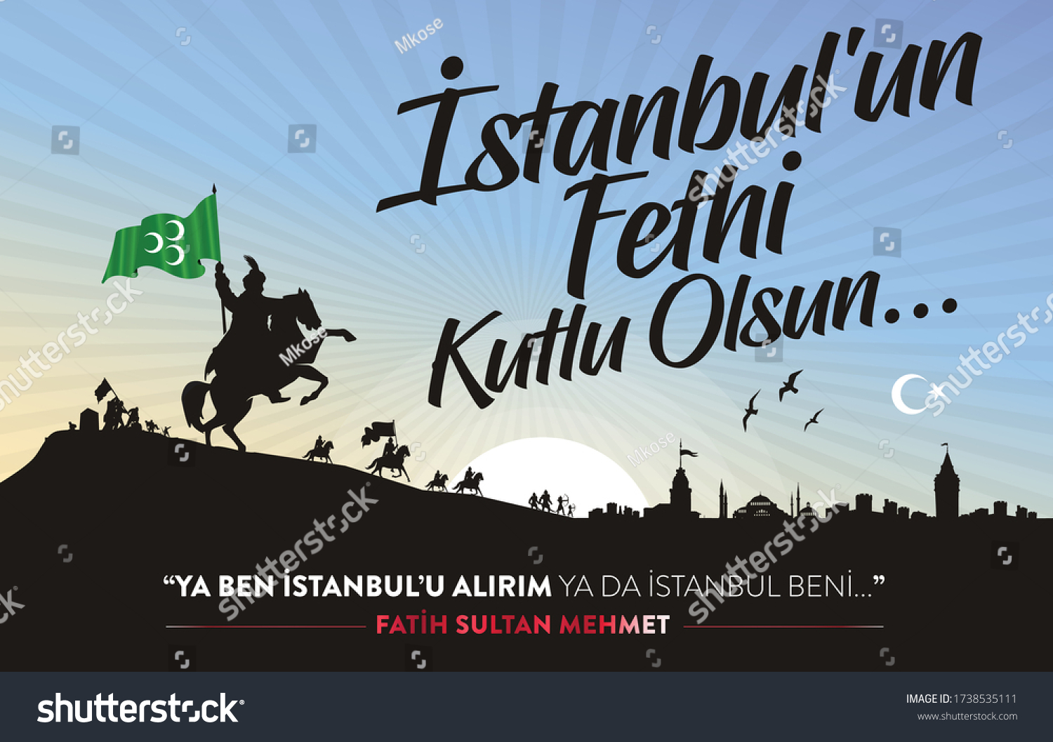 29 1453 Istanbulun Fethi Kutlu Olsun: Vetor Stock (livre De Direitos ...