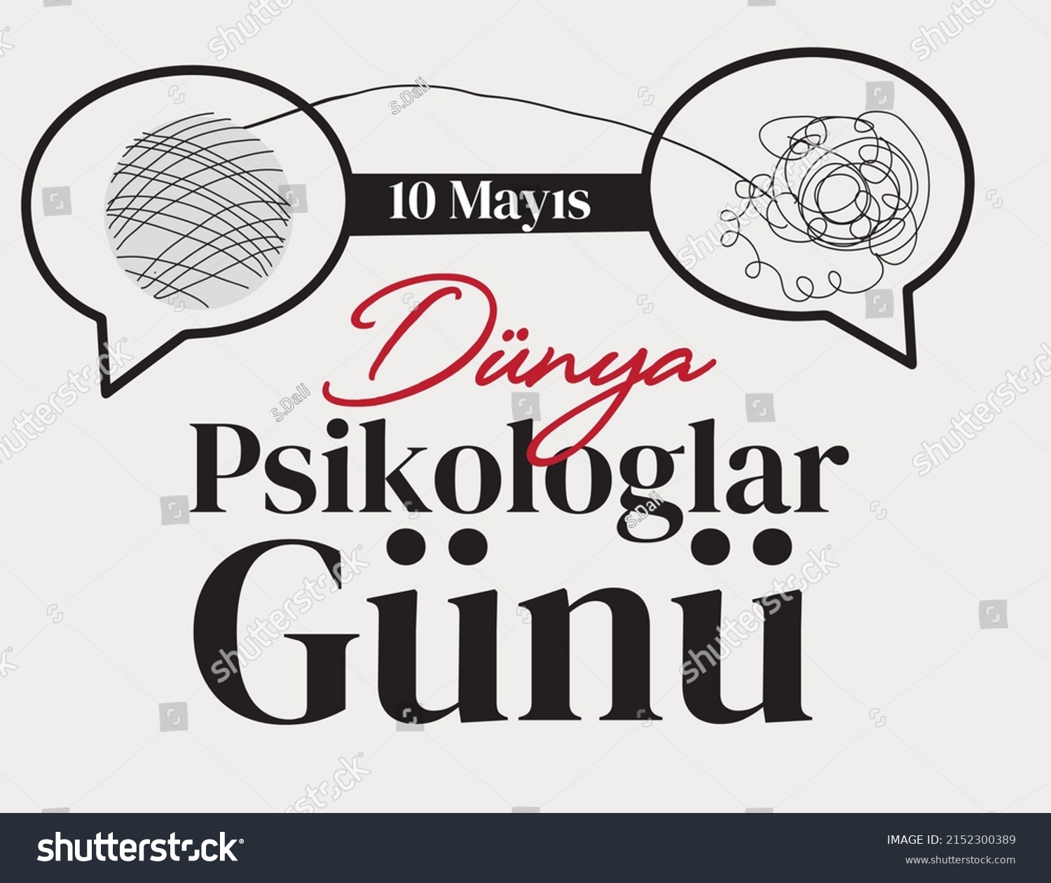 10 Mayis Dunya Psikologlar Gunu Translate Stock Vector (Royalty Free ...