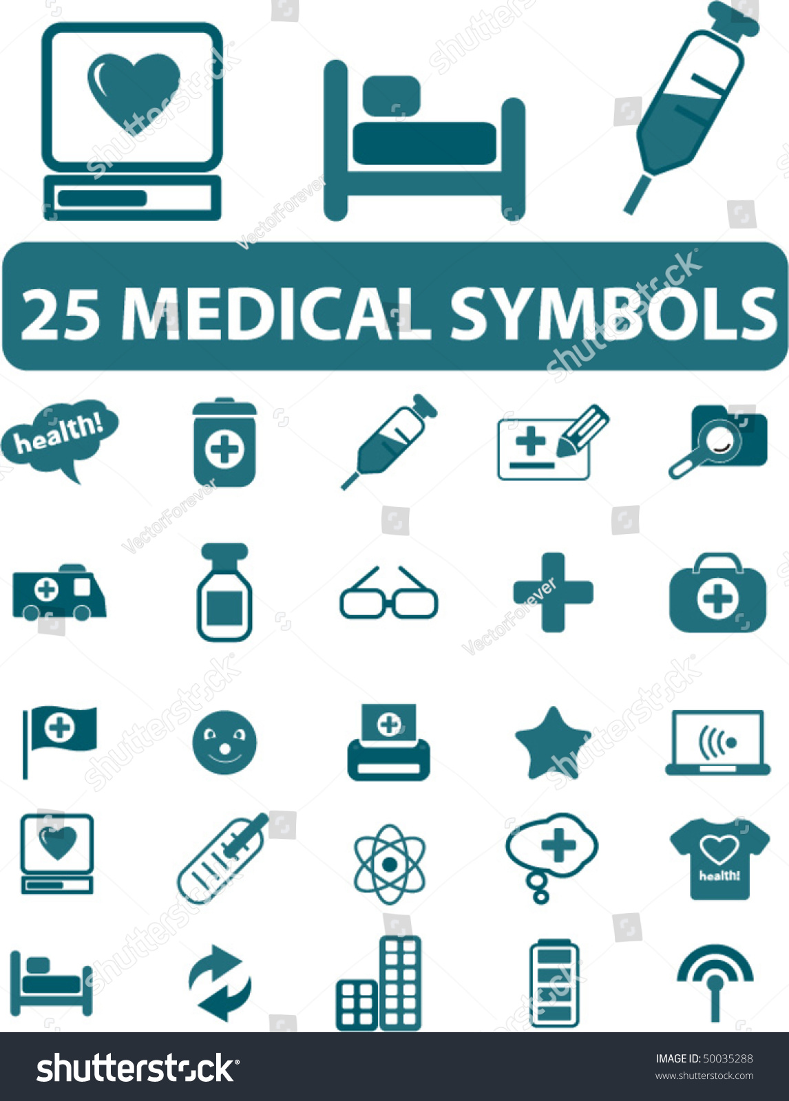 25 Medical Symbols. Vector - 50035288 : Shutterstock