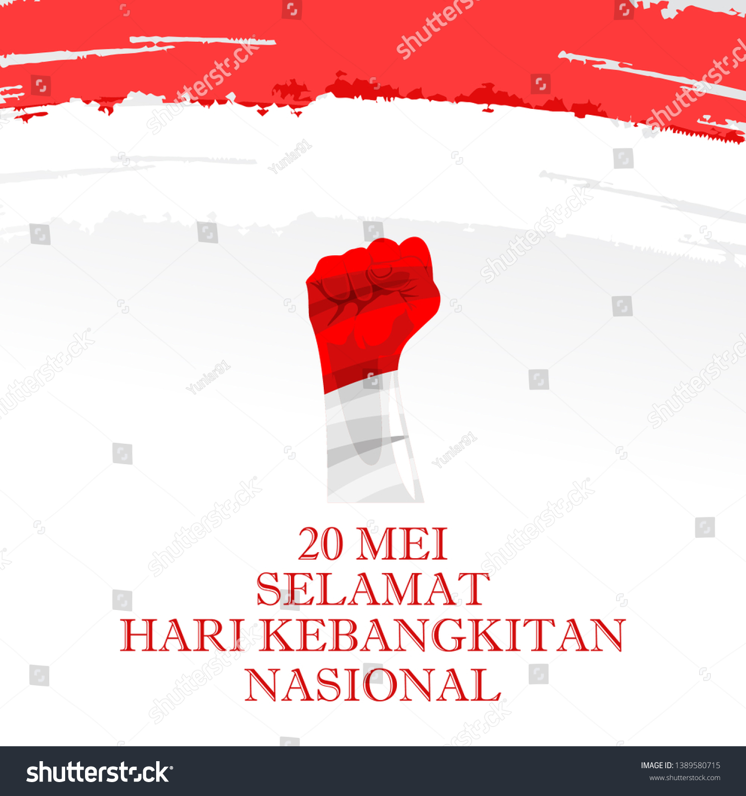 SVG of 20 Mei, Selamat Hari Kebangkitan Nasional (Indonesian text: May 20, National Awakening Day) vector illustration. Suitable for greeting card, poster and banner.  svg