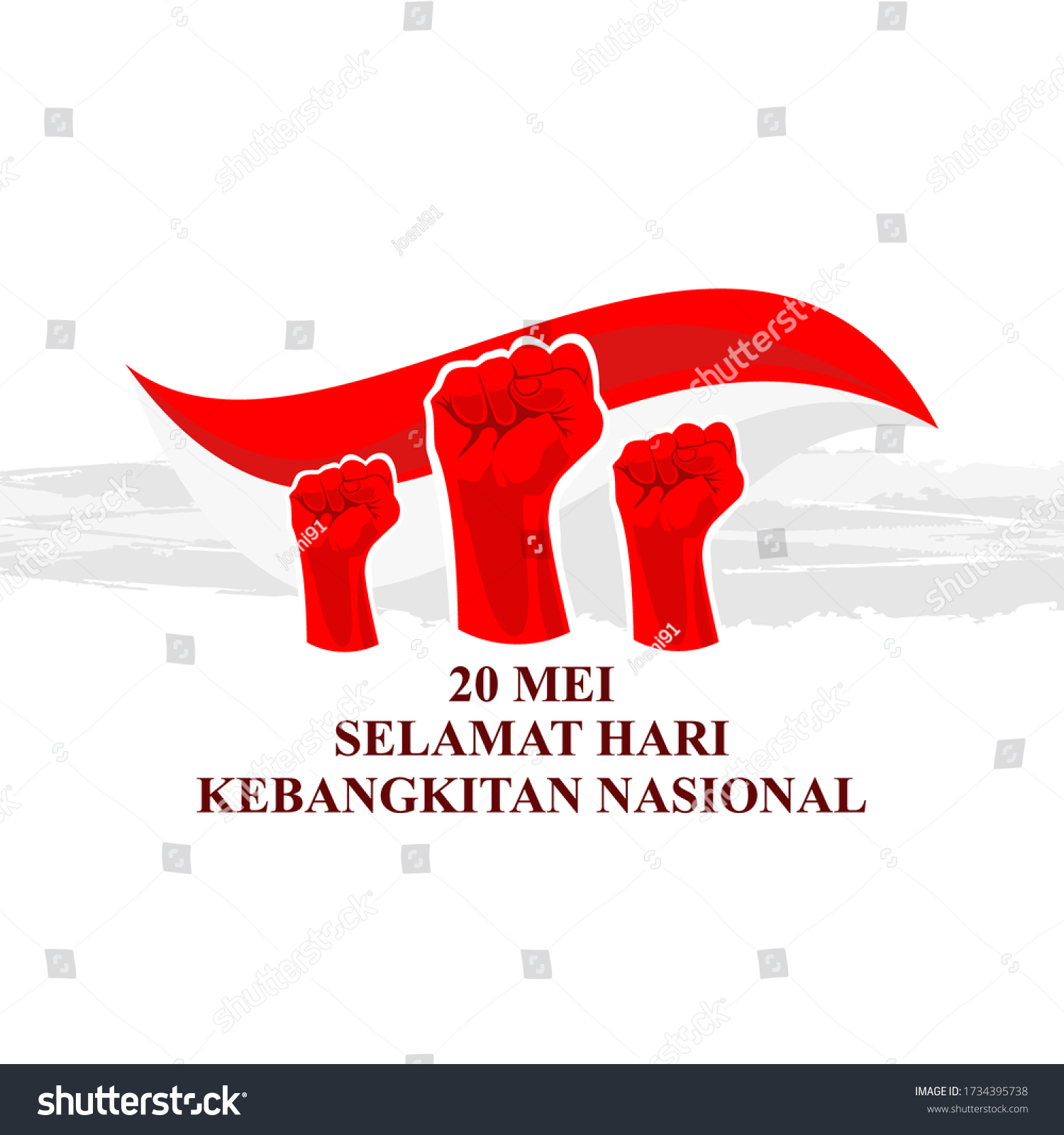 SVG of 20 Mei, Selamat Hari Kebangkitan Nasional (Translation: May 20, National Awakening Day) vector illustration. Suitable for greeting card, poster and banner. 
 svg