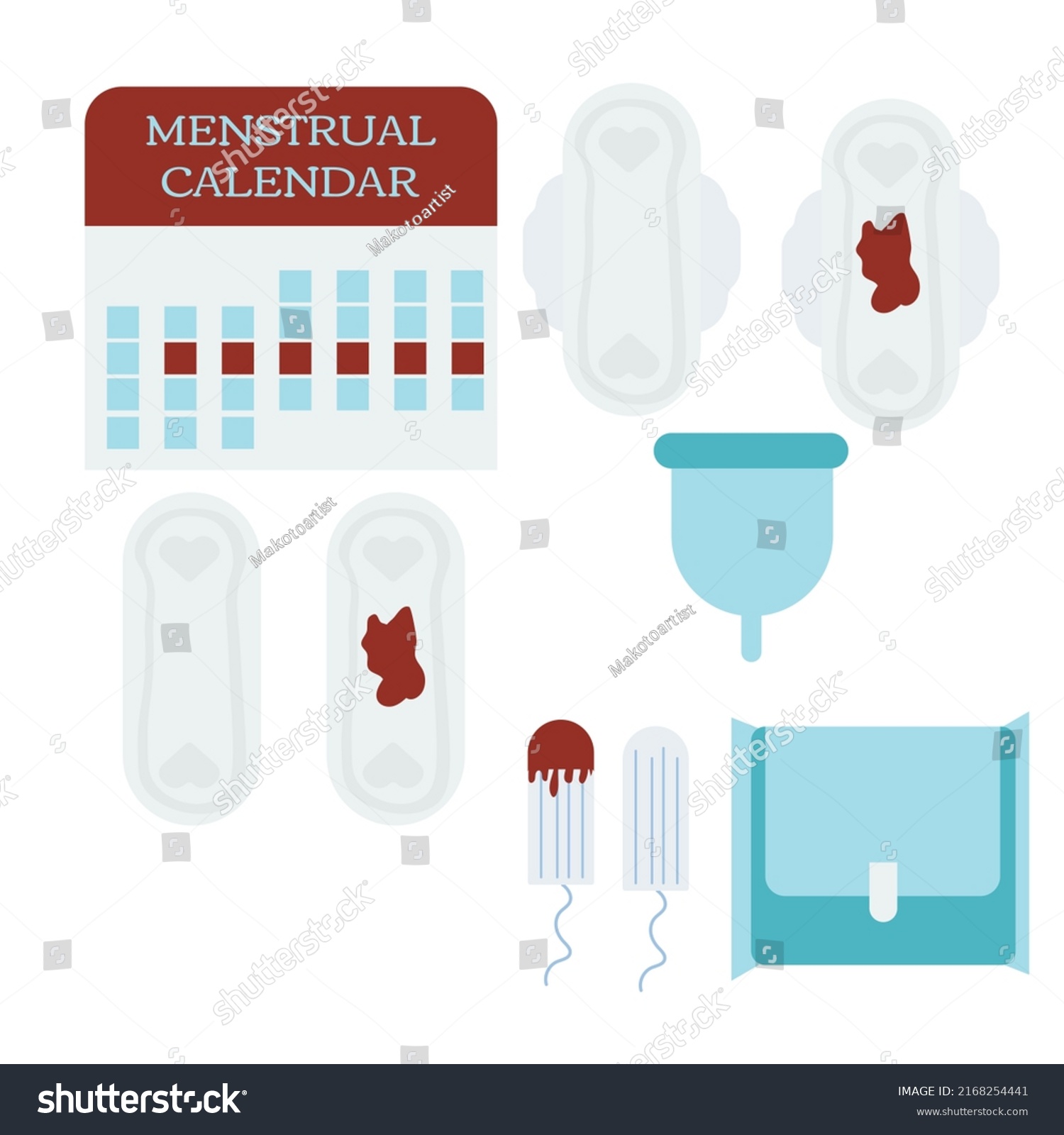 Menstruation Modern Flat Vector Cartoon Set Stock Vector Royalty Free 2168254441 Shutterstock 4603