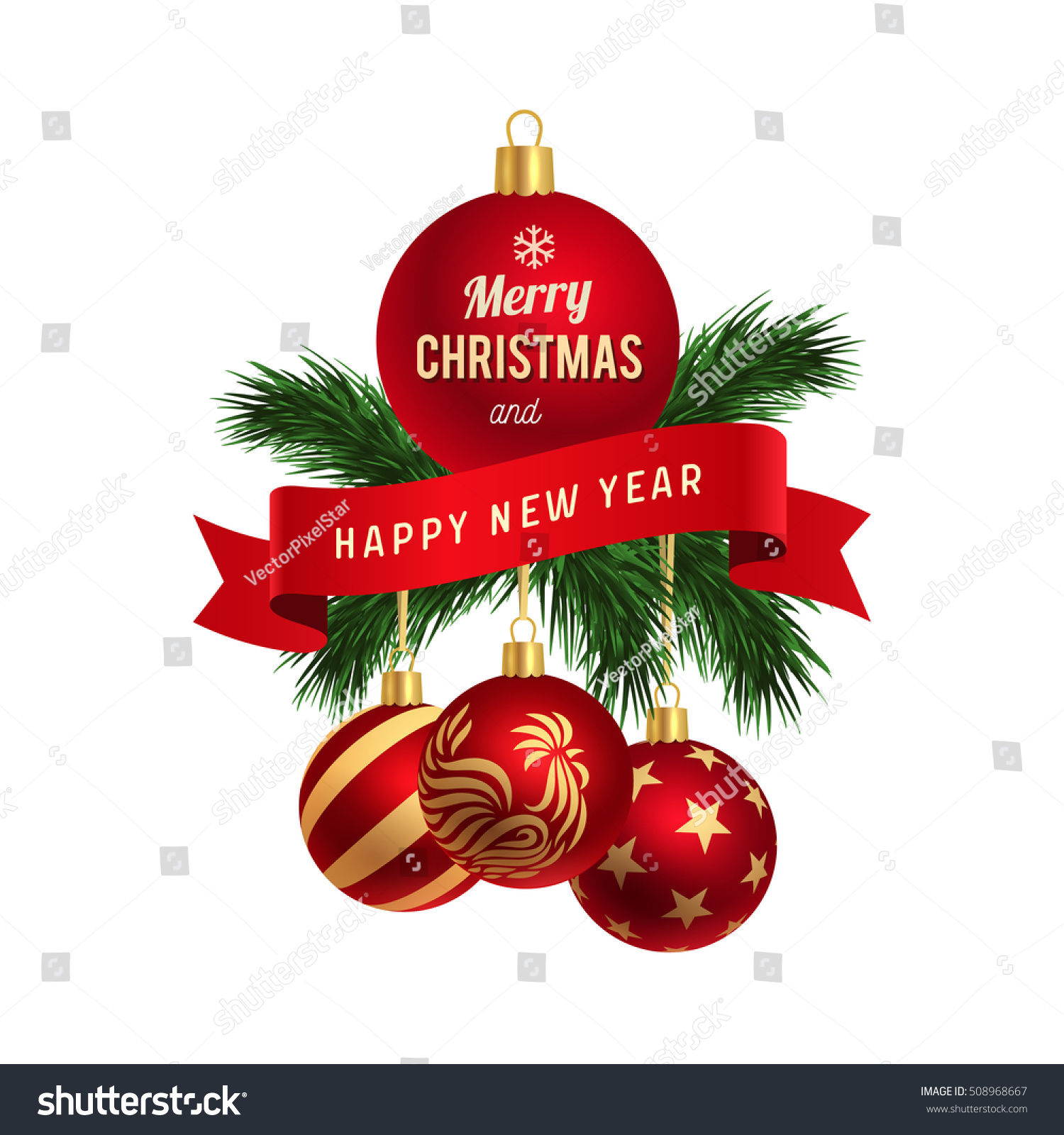 Merry Christmas Happy New Year Logo Stock Vector 508968667 - Shutterstock