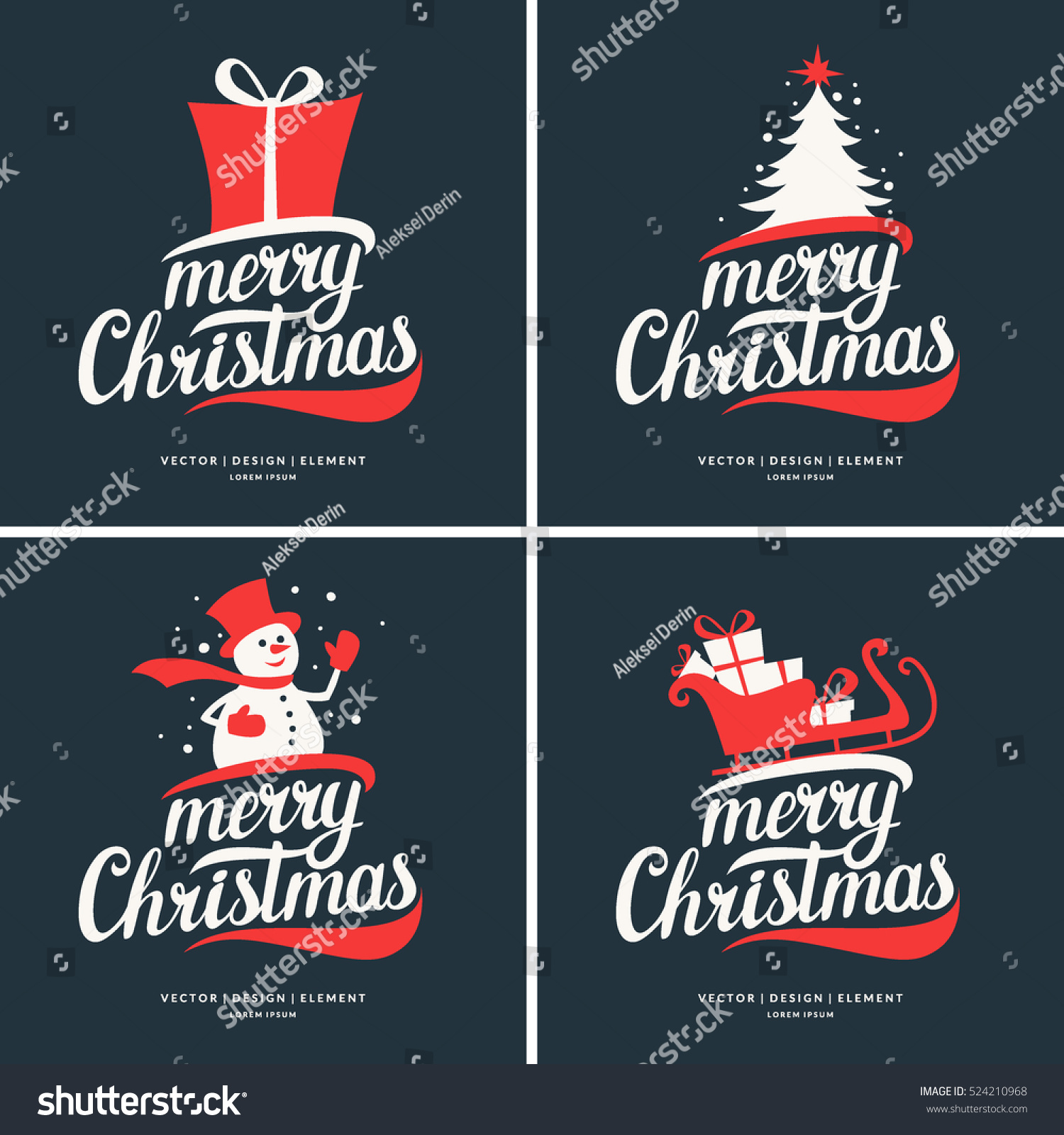 Merry Christmas and Happy New Year Modern hand drawn lettering phrase Calligraphy