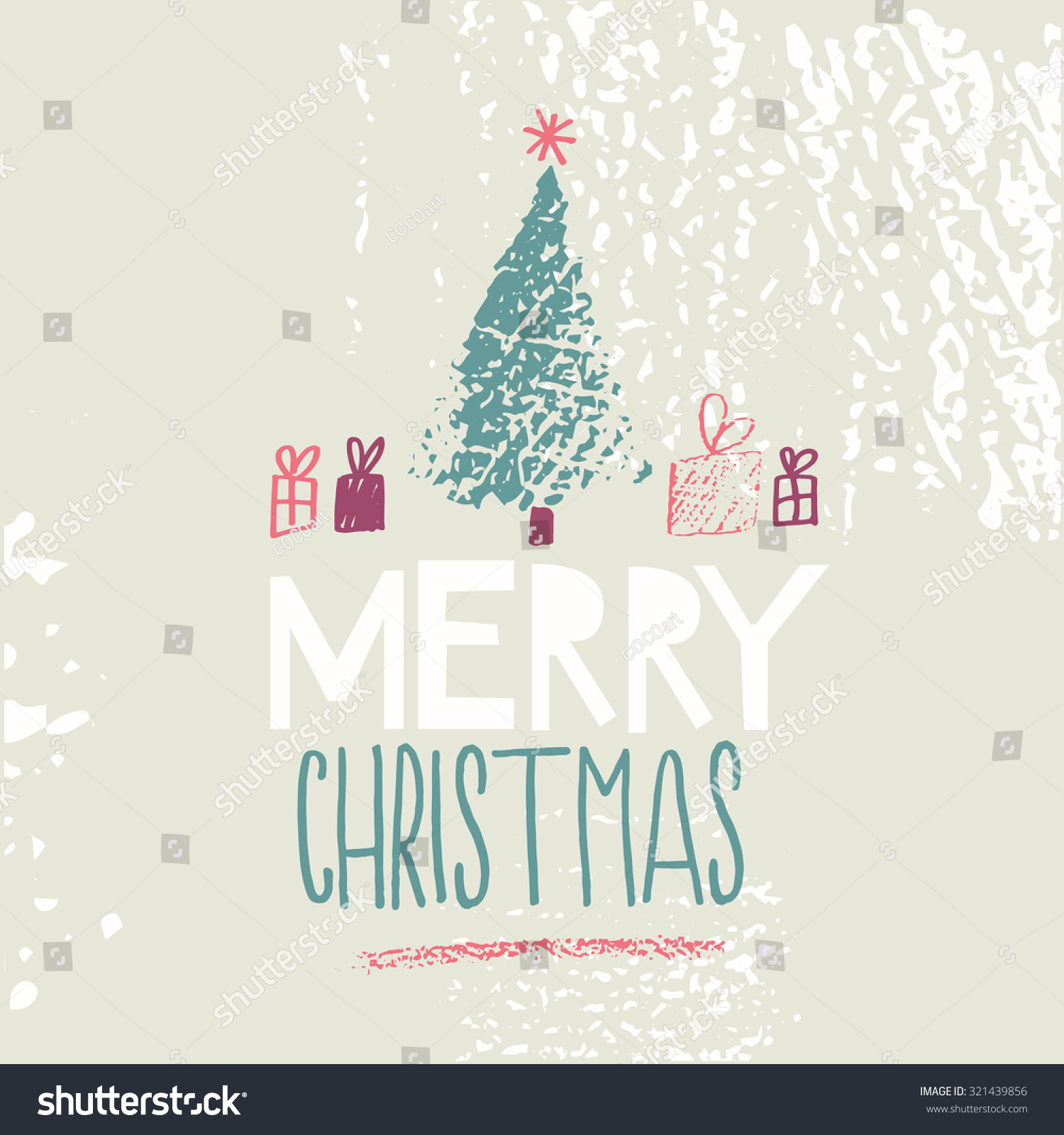 &quot;Merry Christmas&quot; Card Stock Vector Illustration 321439856 : Shutterstock