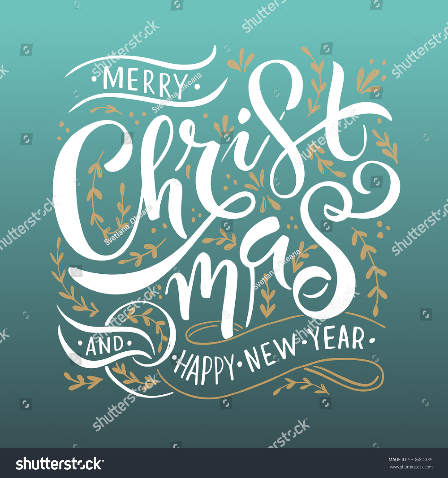 Merry Christmas Happy New Year Greeting Stock Vector 530680435 - Shutterstock