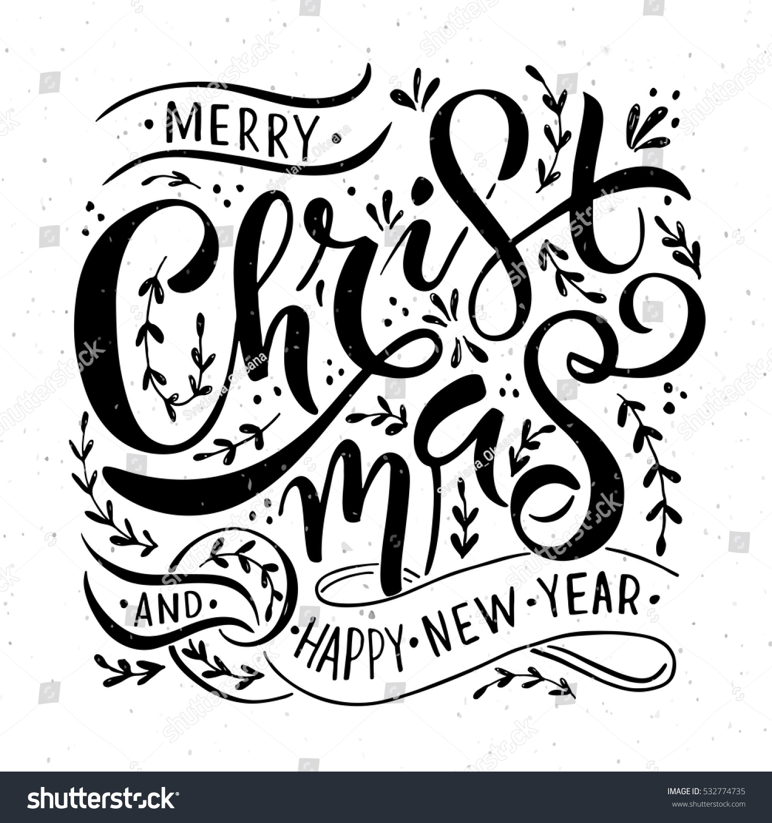 Merry Christmas Happy New Year Greeting Stock Vector 532774735 - Shutterstock