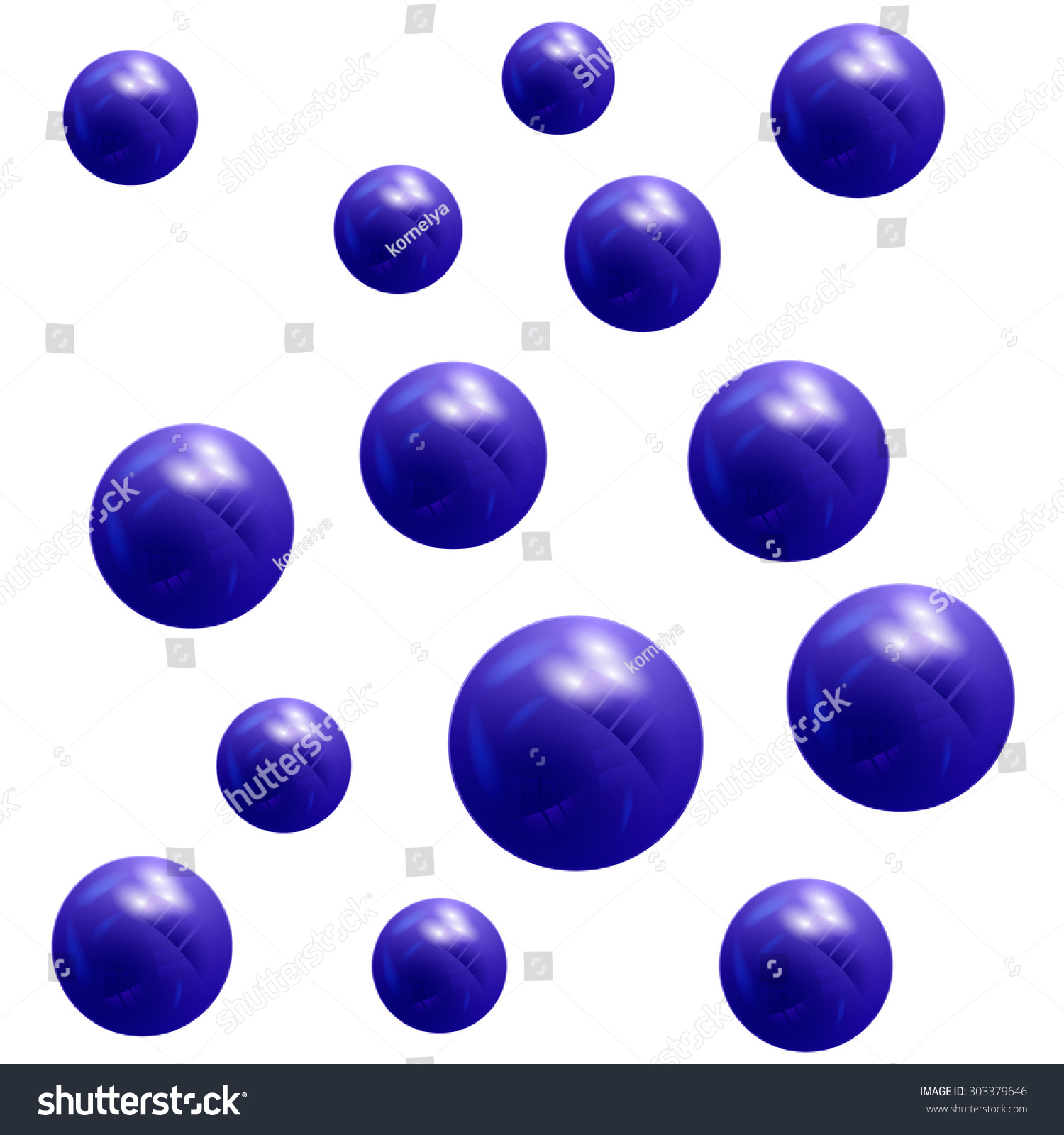 Metallic Blue Balls Falling Design Element Stock Vector (Royalty Free) 303379646 Shutterstock