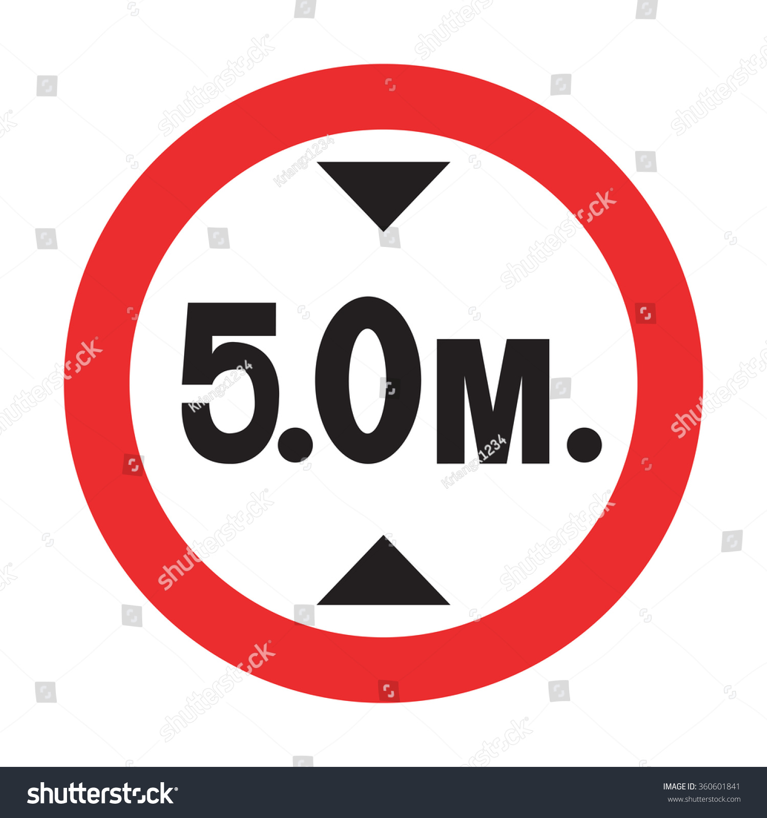 5 Meter Height Restriction Road Sign Stock Vector Illustration 