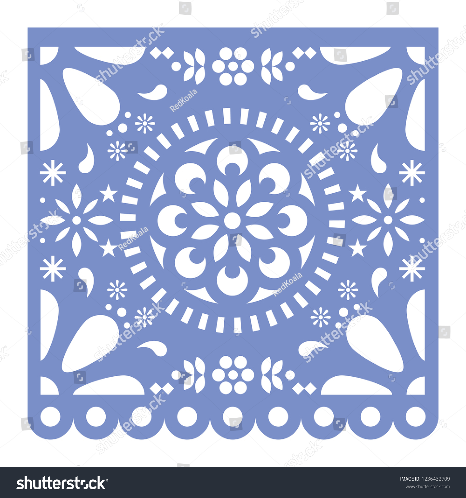 Mexican Papel Picado Cutout Vector Design Stock Vector (Royalty Free ...