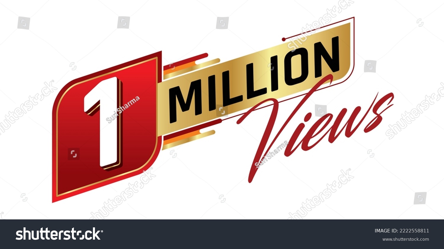 SVG of 1 million views isolated on background. Vector illustration. svg