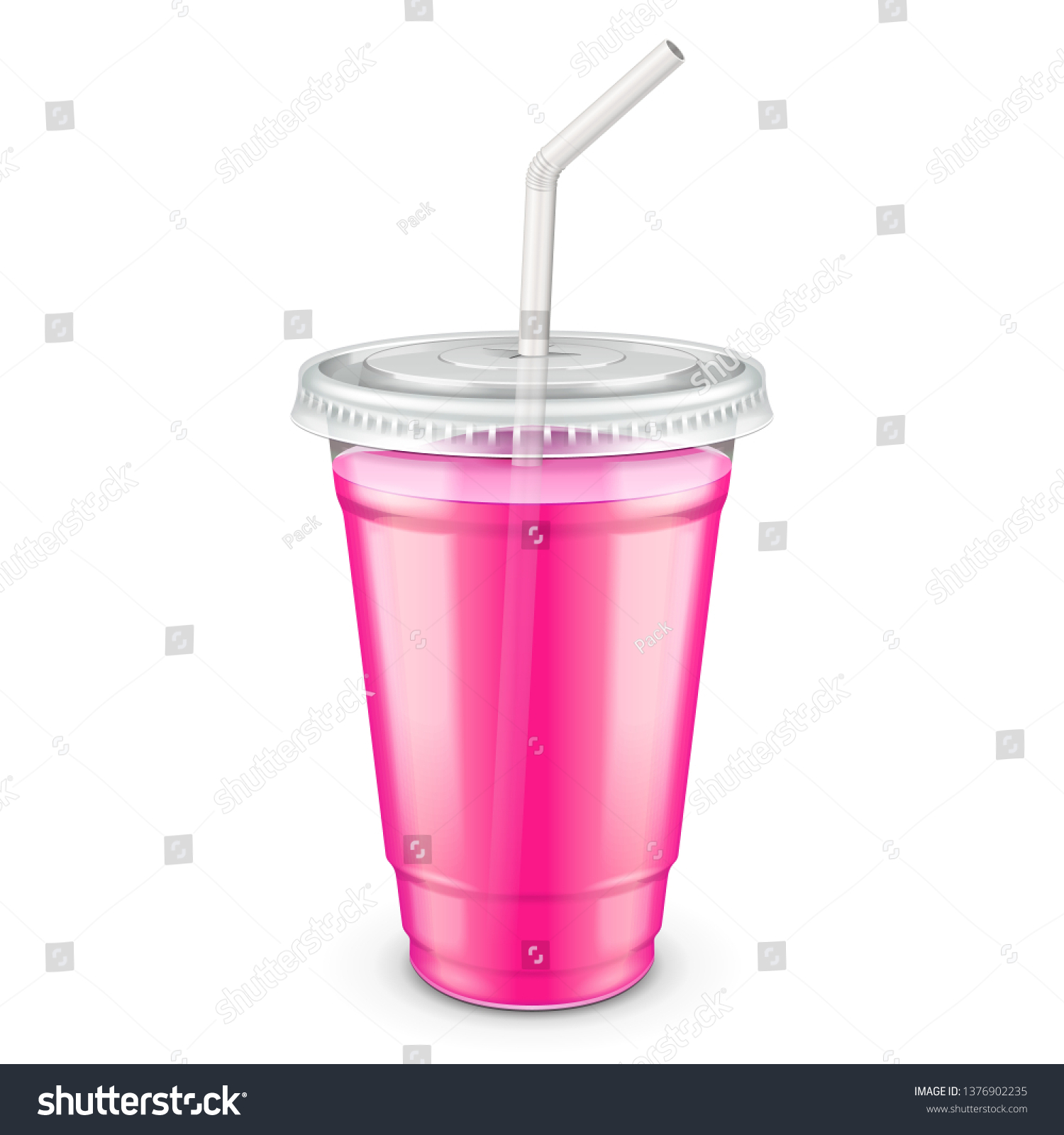 Download Mockup Filled Disposable Plastic Cup Lid Stock Vector Royalty Free 1376902235