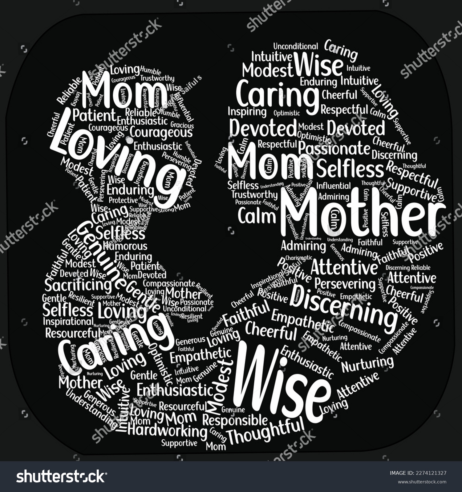SVG of 
Mom and Child world cloud vector illustration design for t shirt or other print items. This is an editable and printable high quality vector eps file. svg