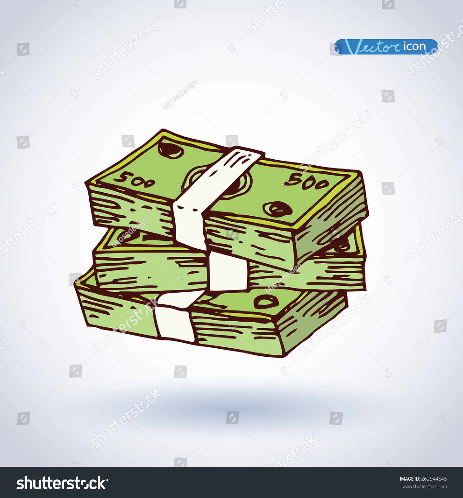 Money Icon, Hand Drawn Illustration. - 262944545 : Shutterstock